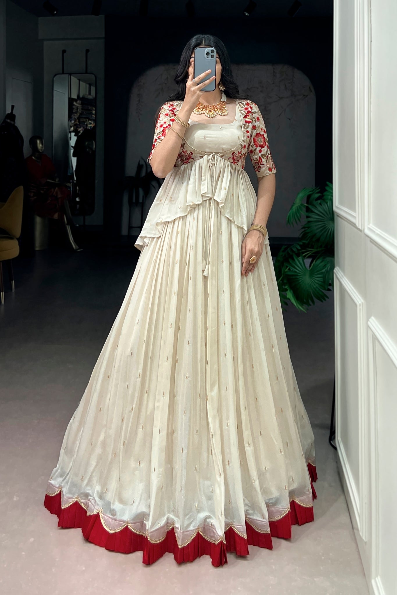 Peplum Style Designer Lehenga Choli With Koti