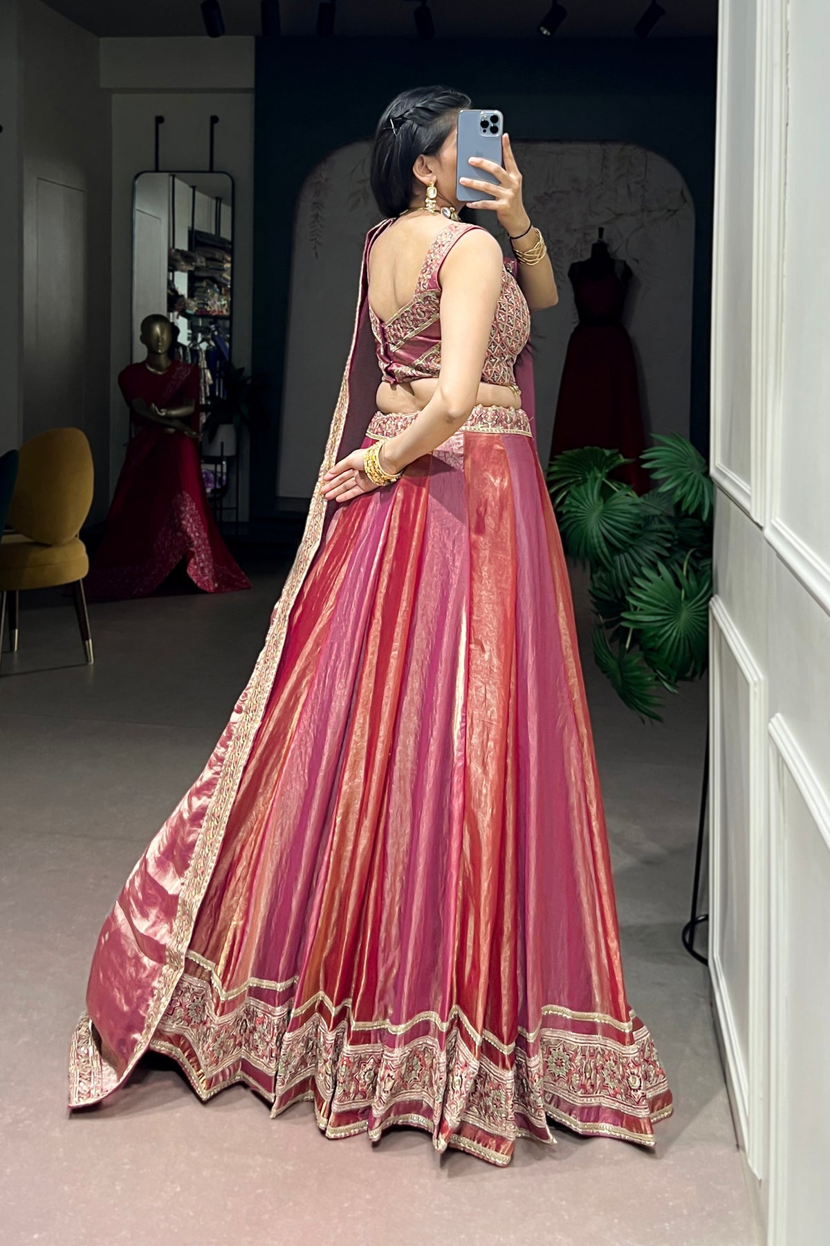Pink Frendy silk Sequins & Thread Embroidery Designer Lehenga Choli