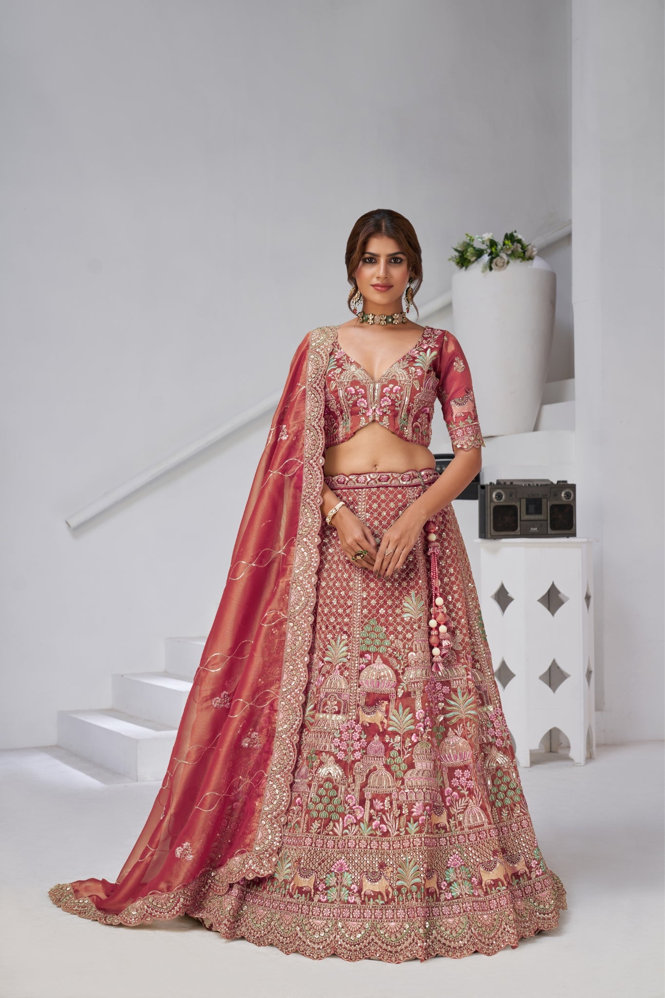 Divine Grandeur Royal Raw Silk Bridal Lehenga