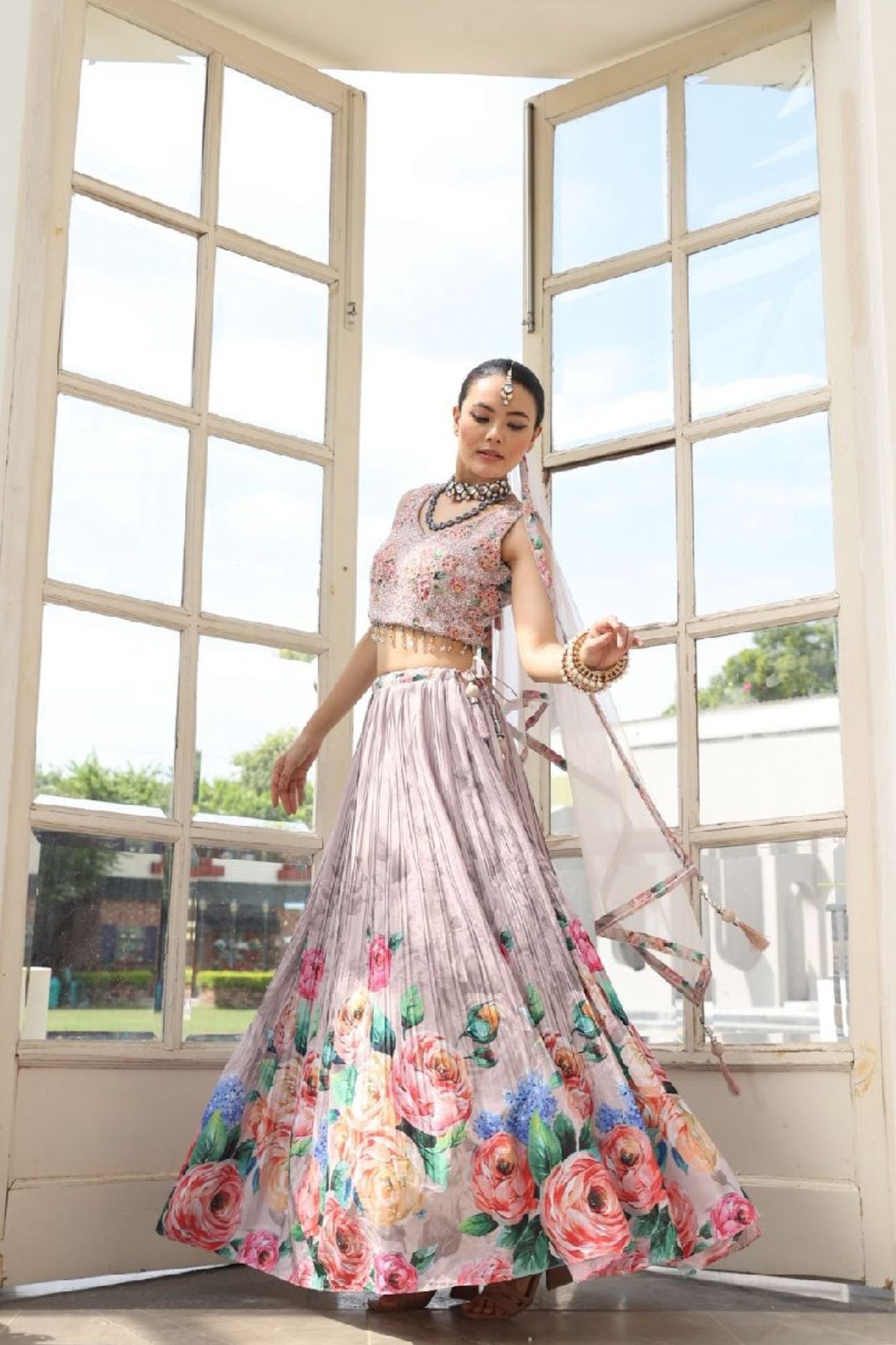 Beautiful Digital Print With Khatli Work Wedding Special Lehenga Choli