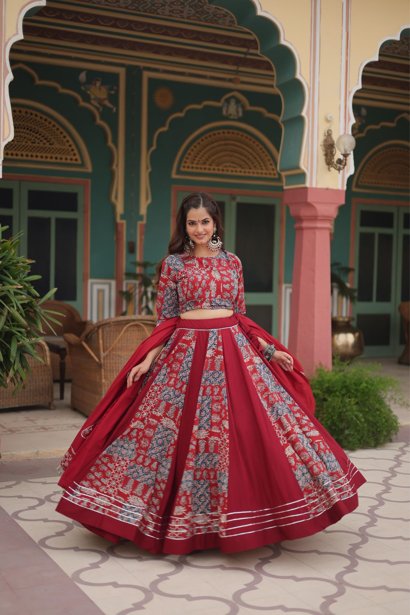 Printed Readymade Rayon Designer Navratri Lehenga Choli