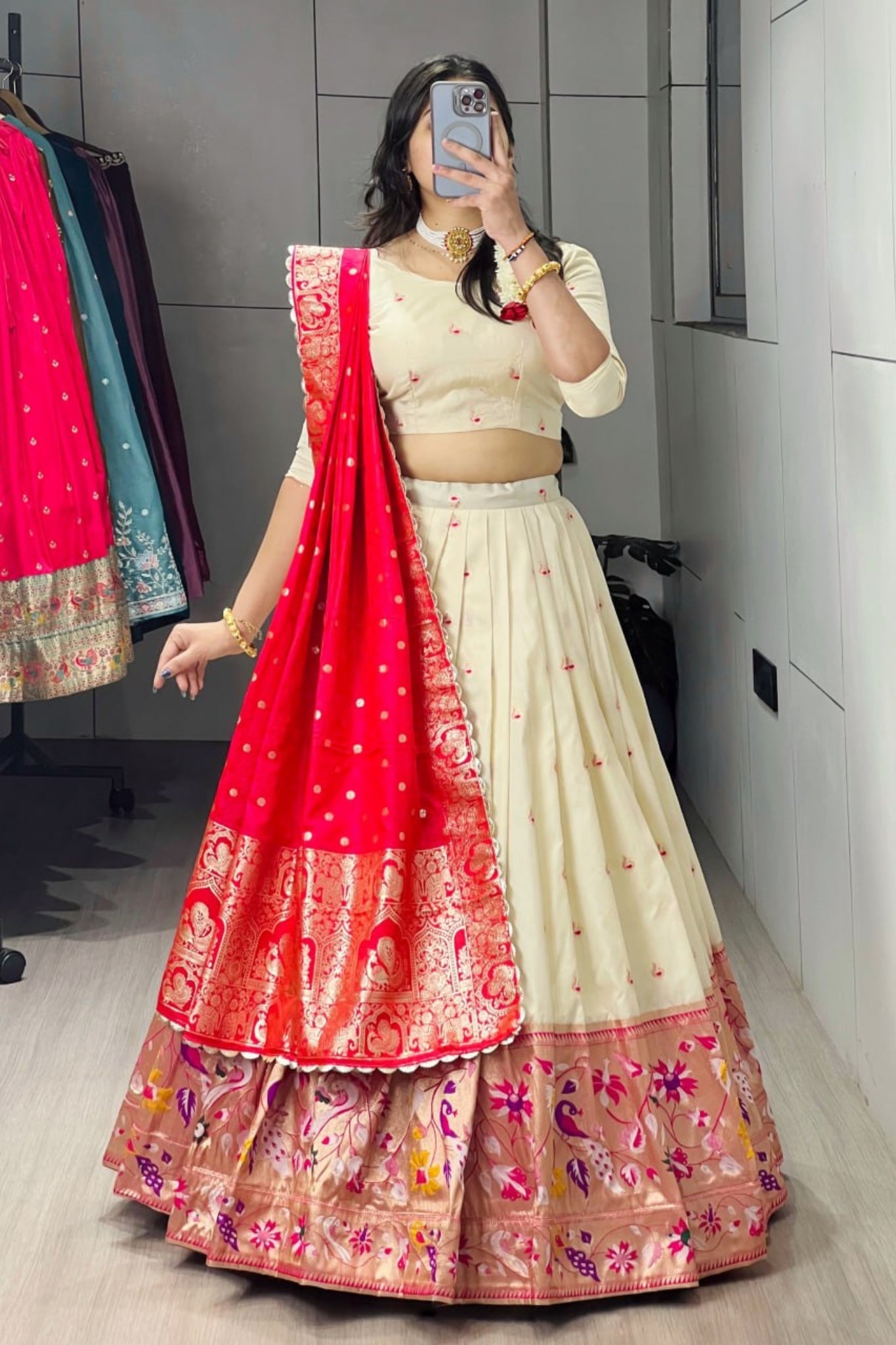 Royal Paithani Silk Lehenga Choli With Iconic Zari Dupatta For Wedding And Festive Wear