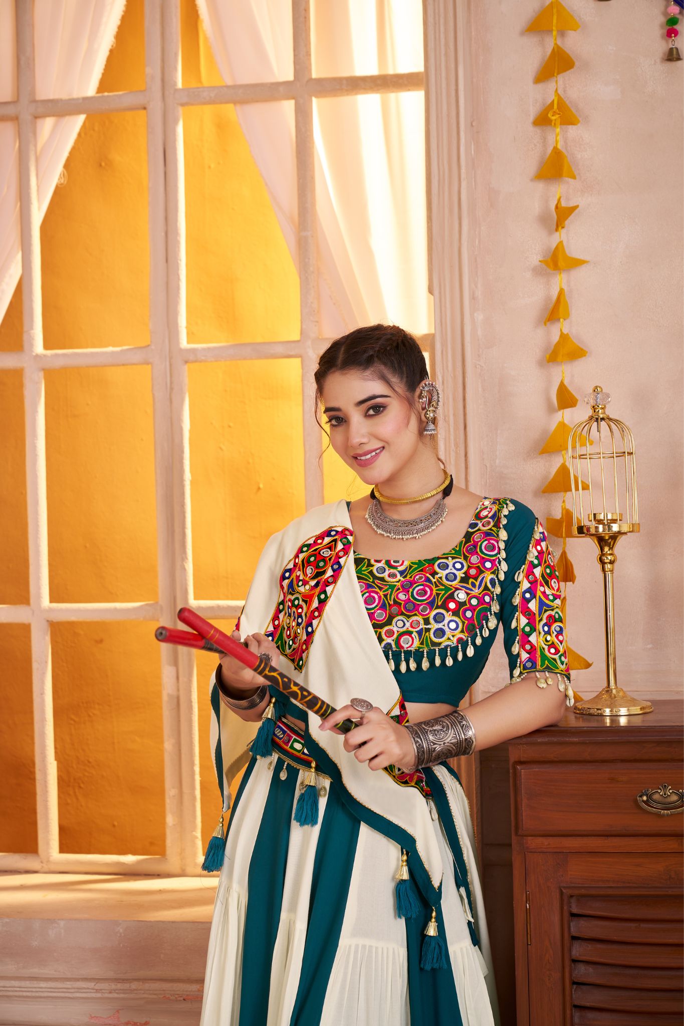 Multi Color Kutchi Patch Work Designer Navratri Lehenga Choli