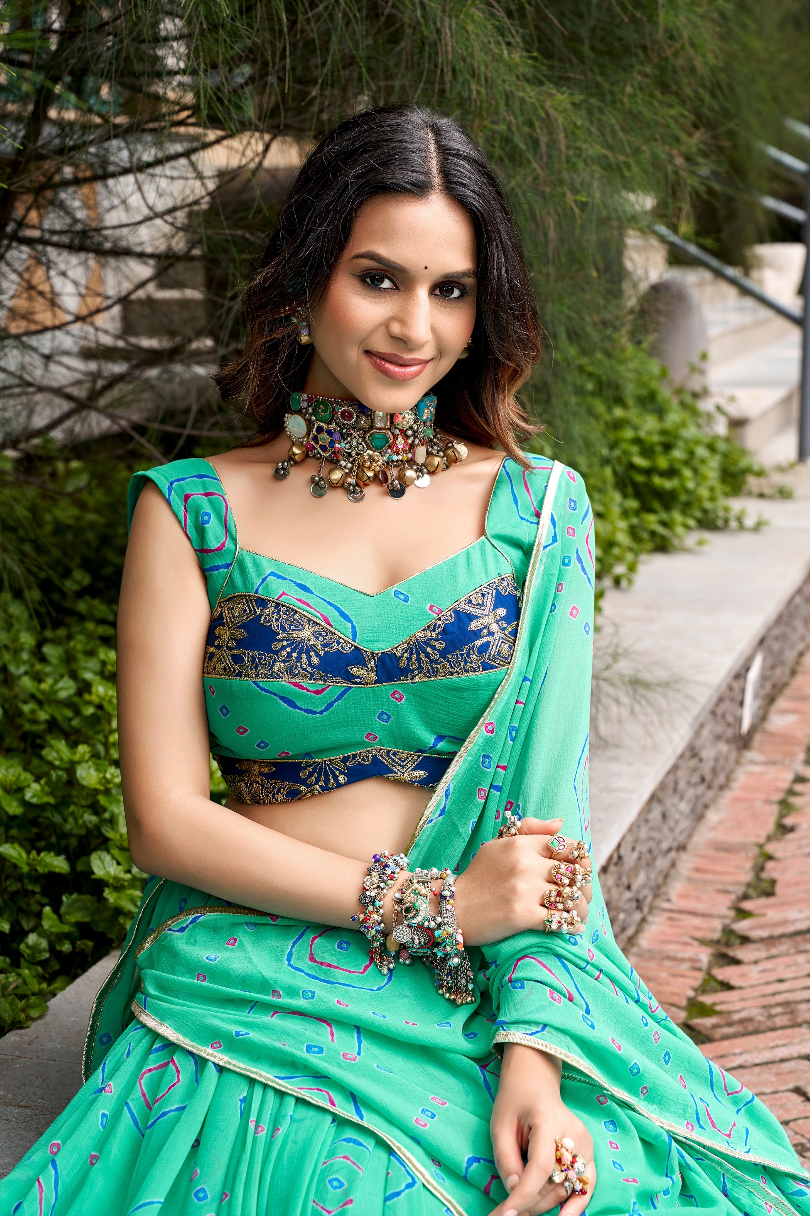 Designer Raasrang Festive Bandhej Printed Beautiful Lehenga Choli