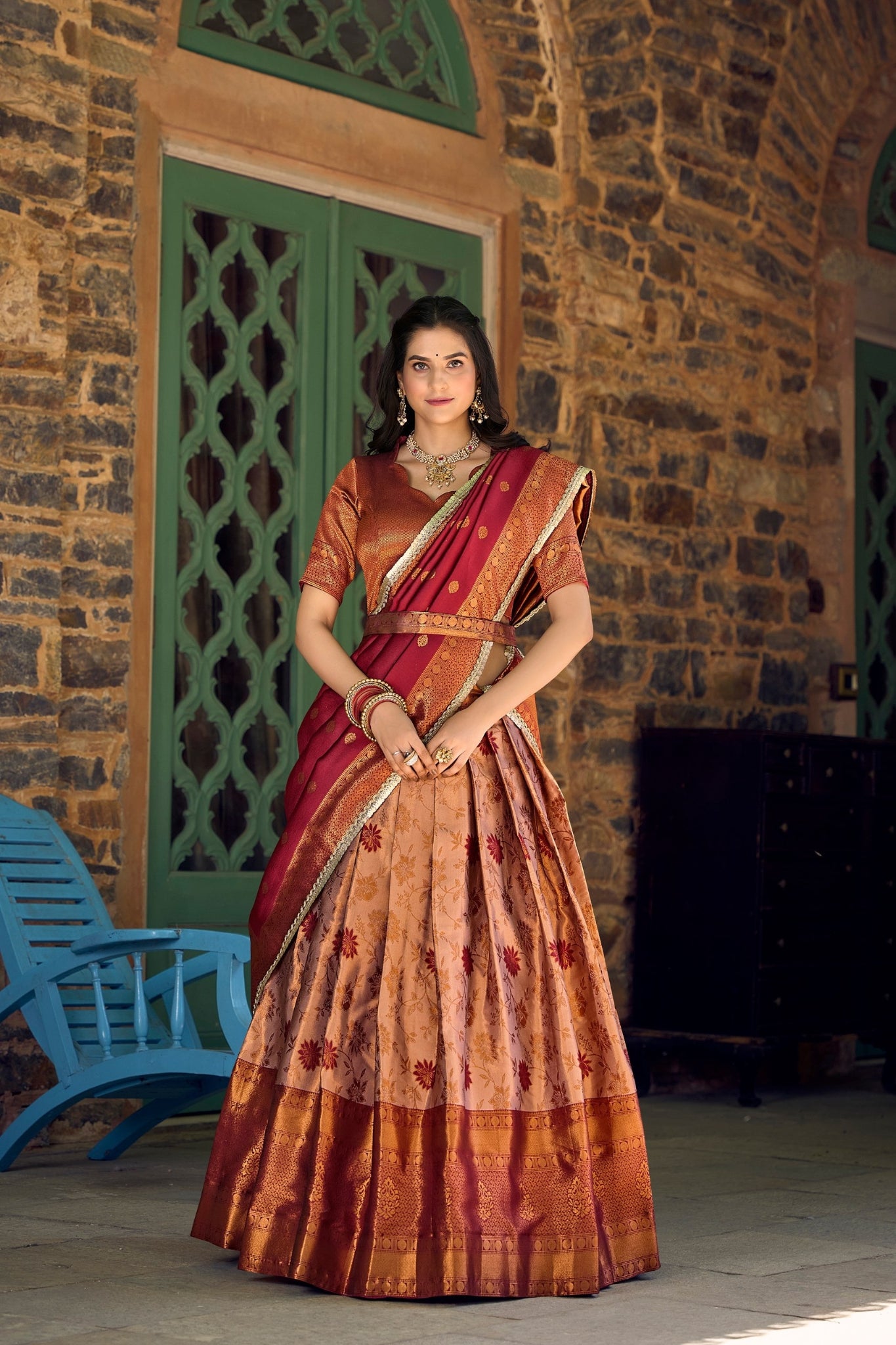Elegant Perfectly Crafted Jacquard Silk Lehenga Choli