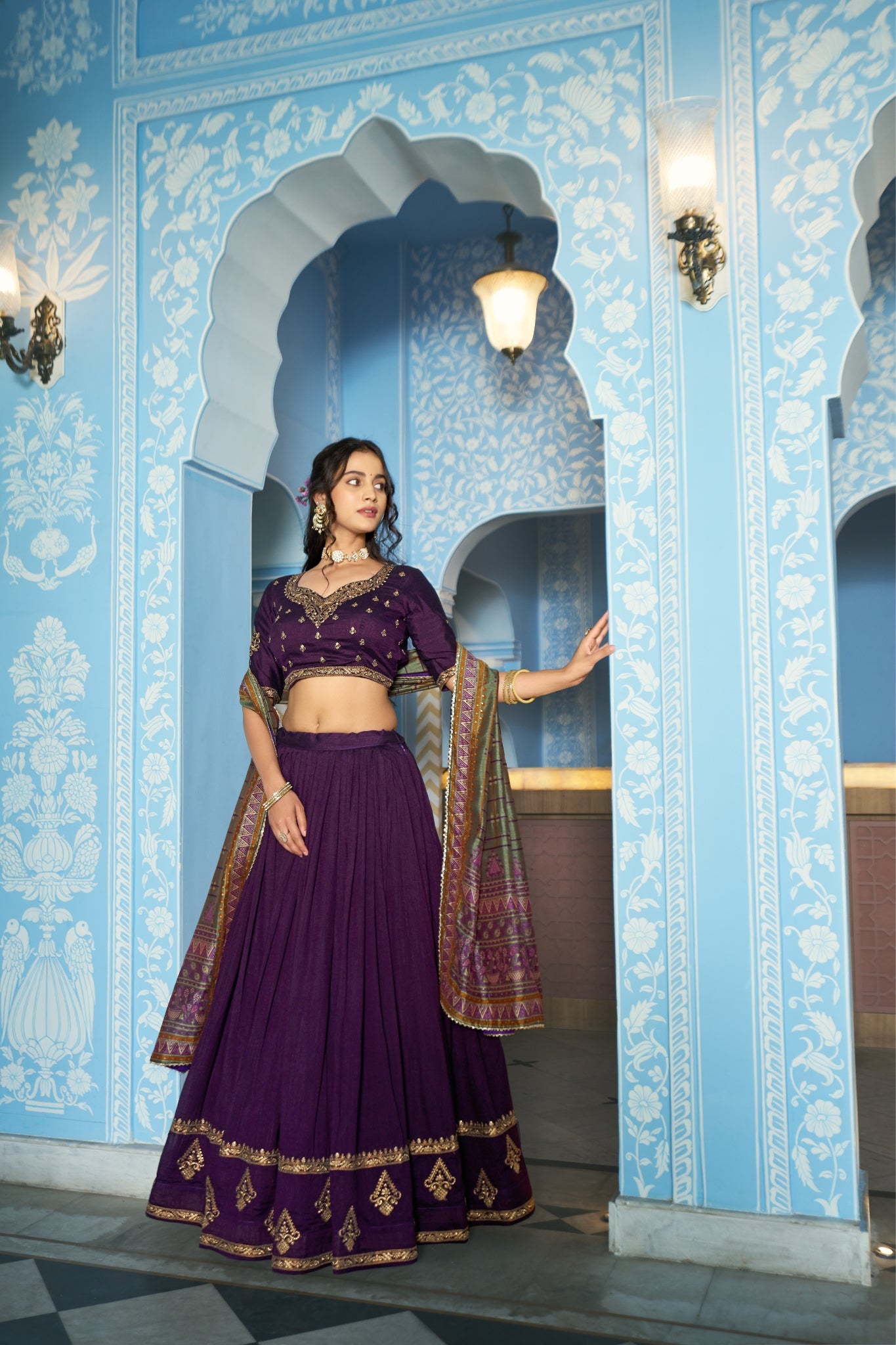 Premium Vichitra Silk Embroidered Wedding And Festive Designer Lehenga Choli For Women