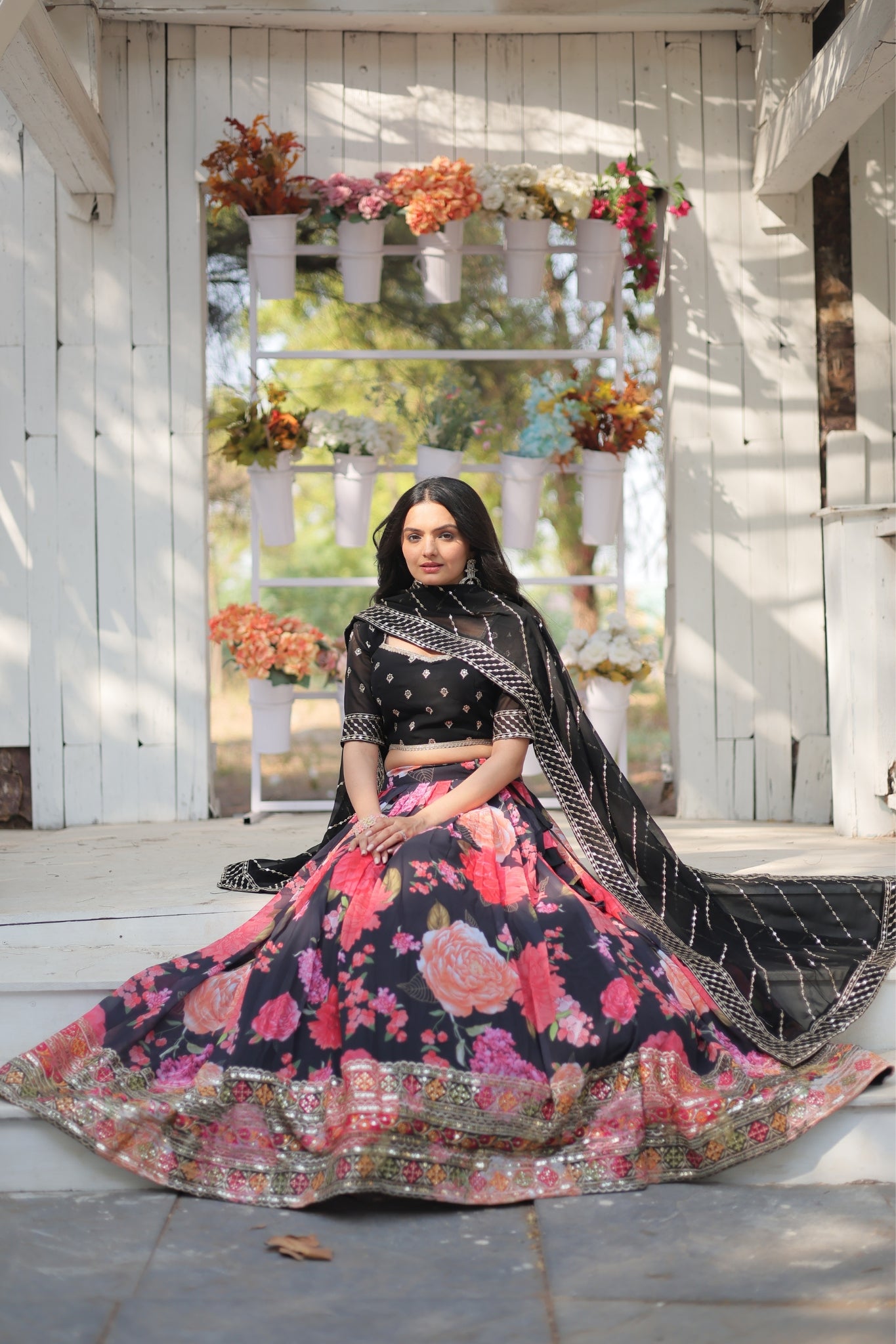 Wedding New Digital Printed Georgette Lehenga Choli