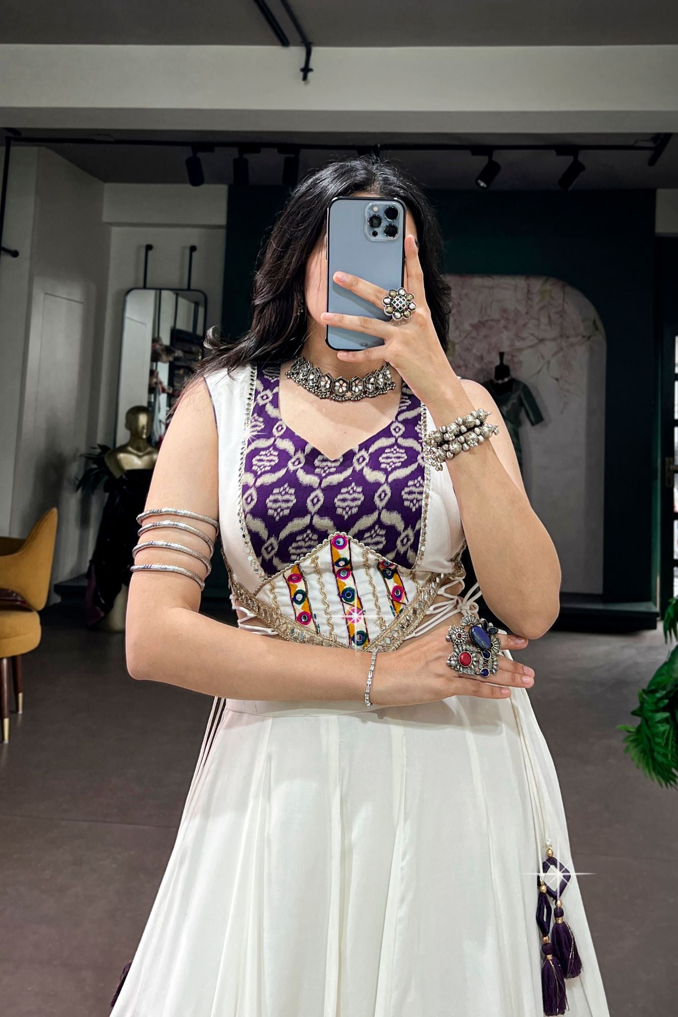 Raasrang Royal White Navratri Designer Lehenga Choli For Women