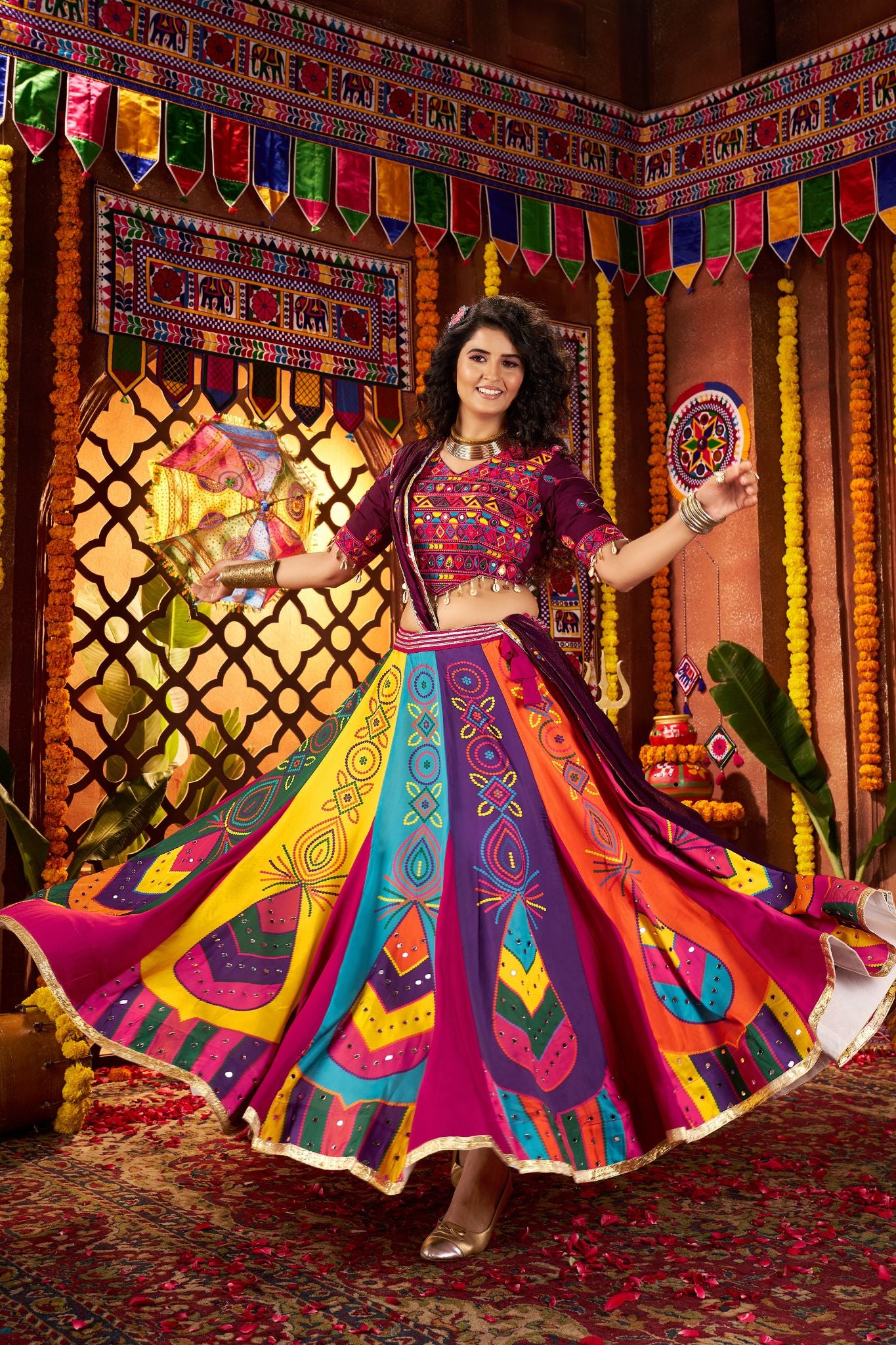 Designer Multi Color Lehenga Choli For Navratri