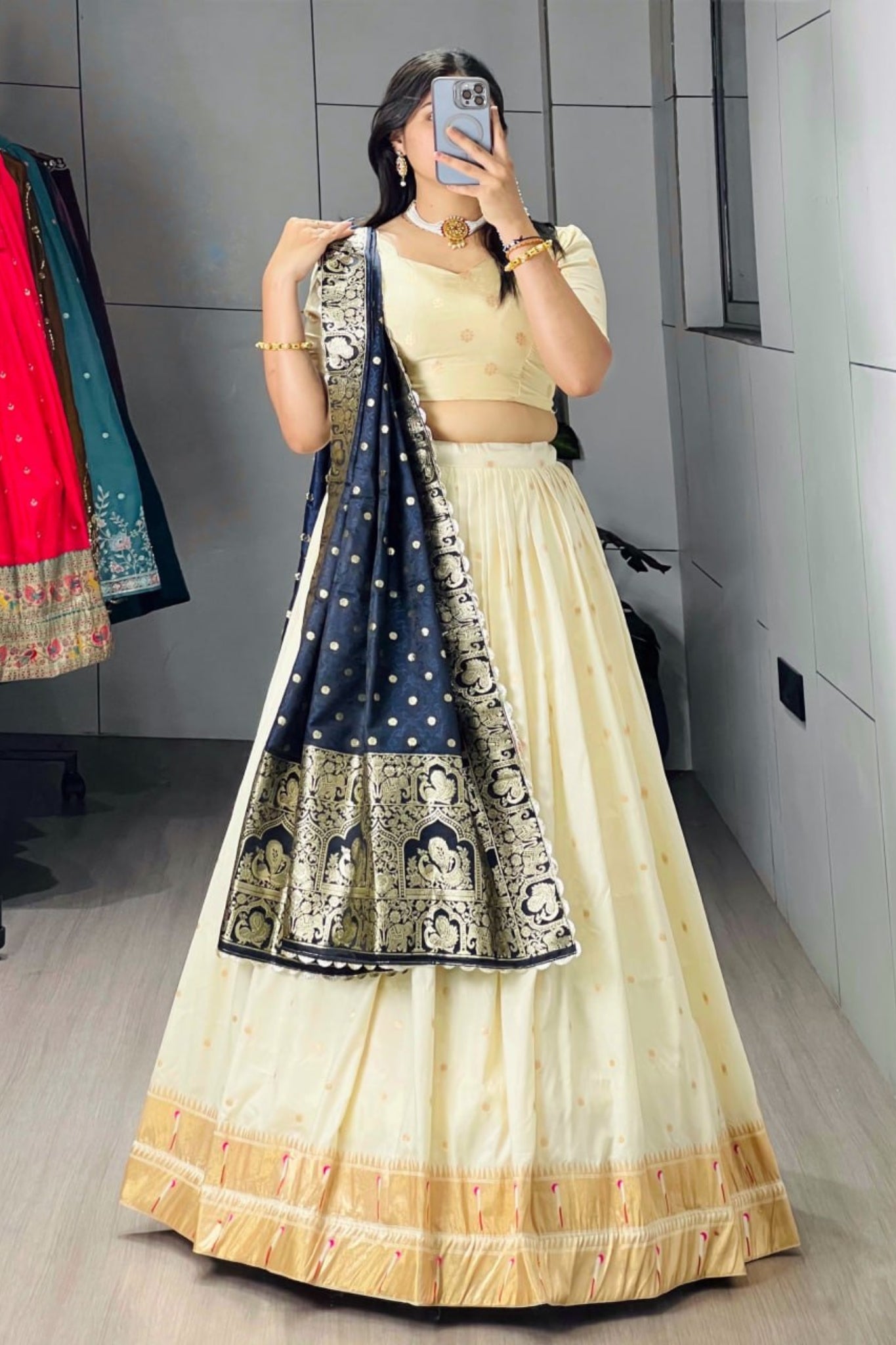 Royal Classical Paithani Silk Lehenga Choli With Iconic Zari Dupatta For Wedding And Festive Wear