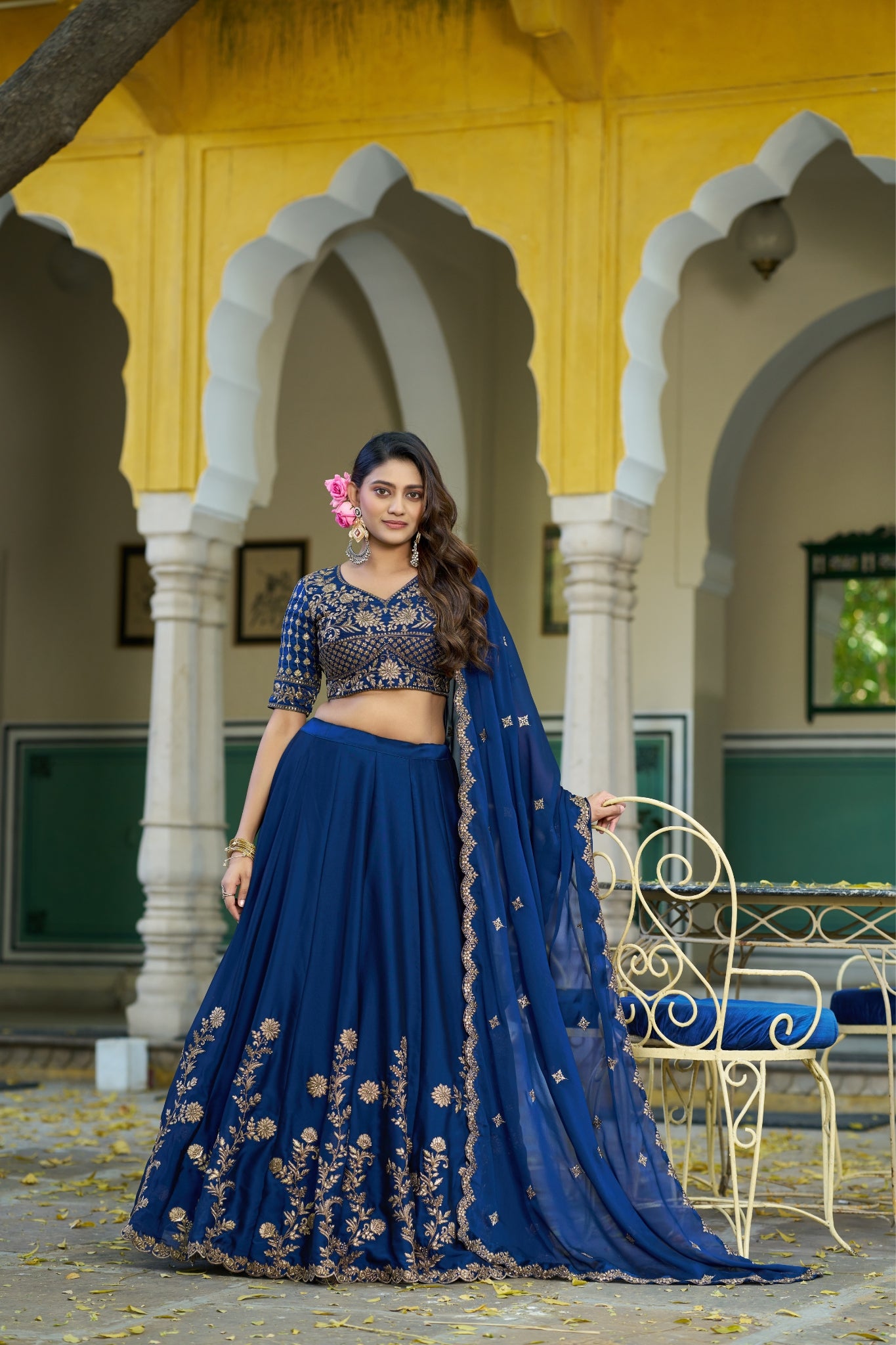 Orange Color Rangoli Silk Sequins And Thread Embroidery Work Lehenga Choli For Woman