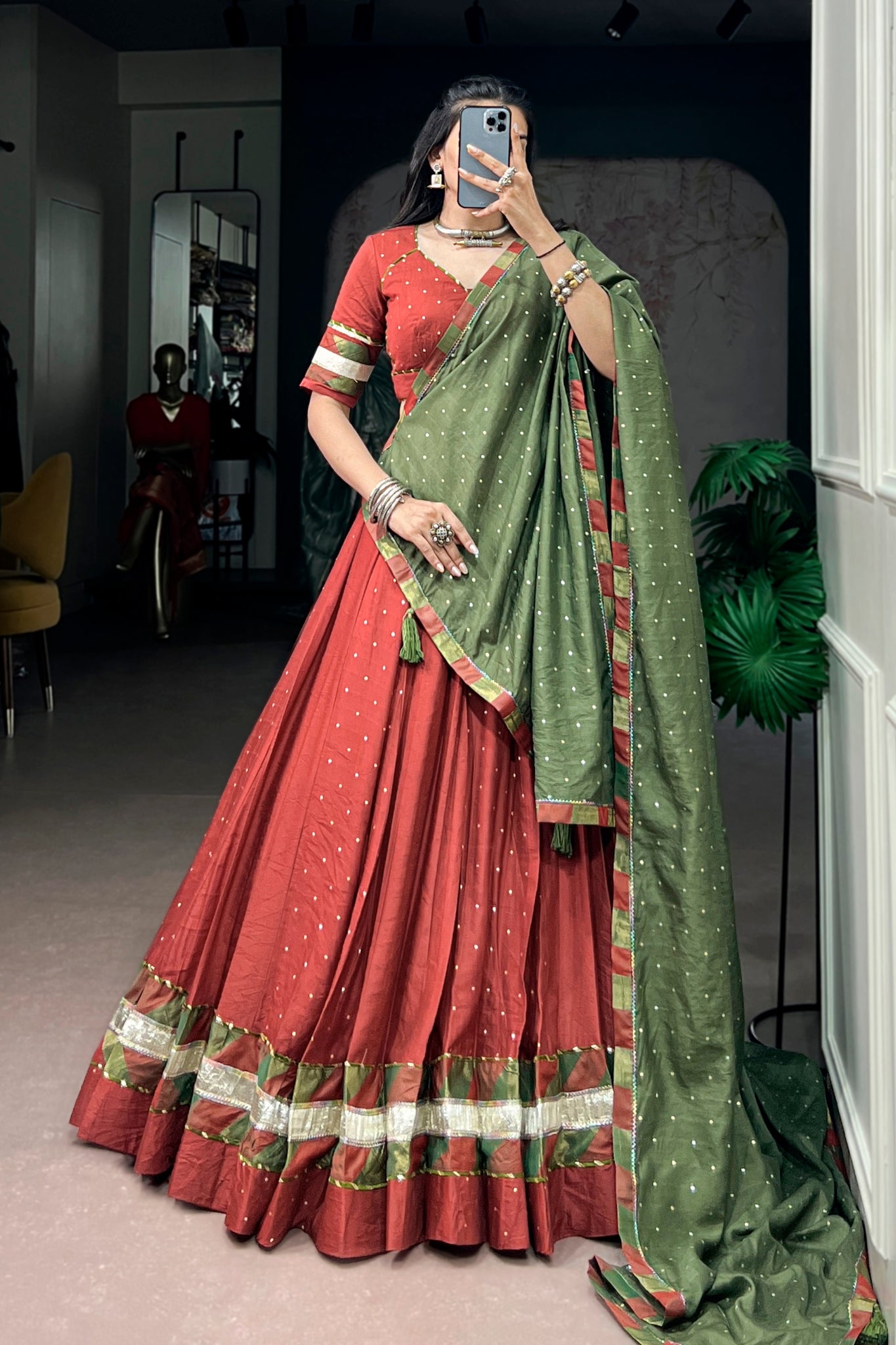 Raasrang Designer Pure Chanderi Navratri Lehenga Choli With Dupatta