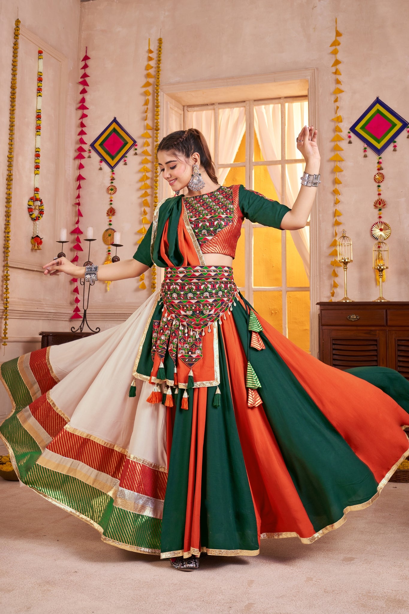 Beautiful Multi Color Classic Navratri Lehenga Choli Set