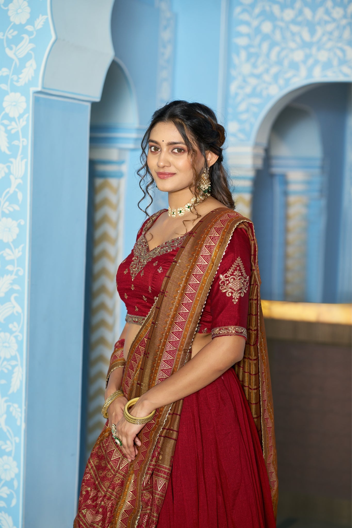 Premium Vichitra Silk Embroidered Wedding And Festive Designer Lehenga Choli For Women