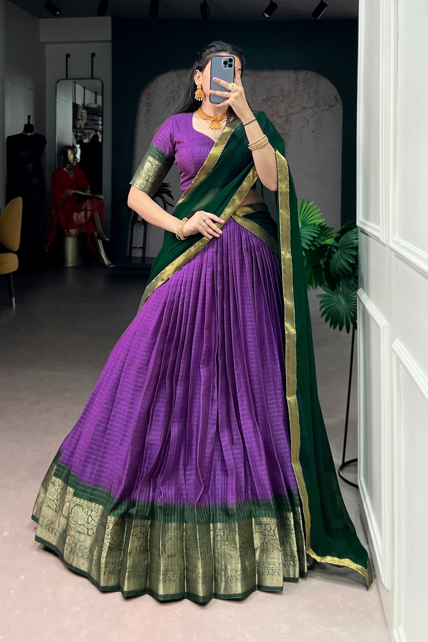 Premium Zari Weaving Work Lehenga Choli