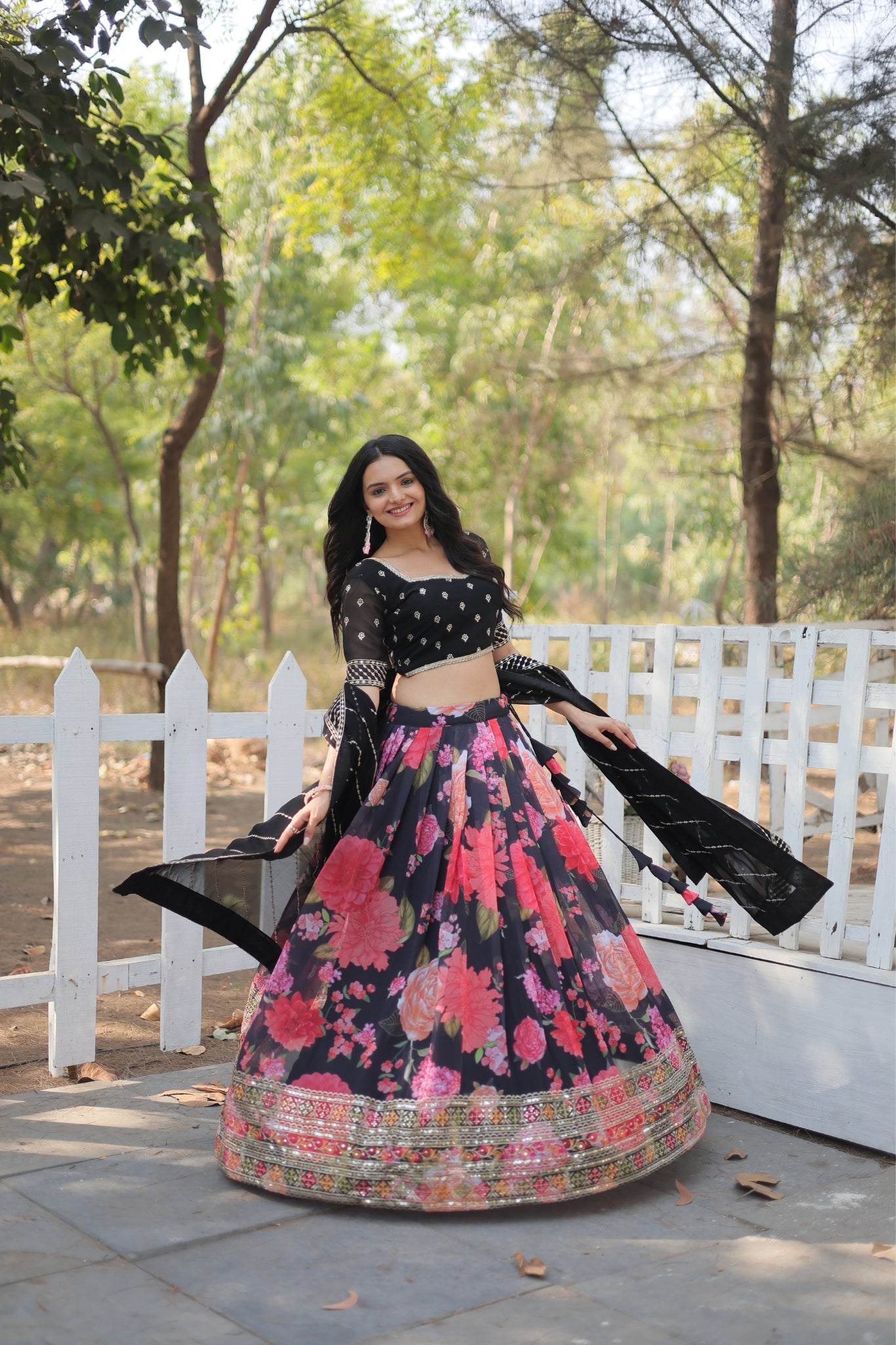 Wedding New Digital Printed Georgette Lehenga Choli