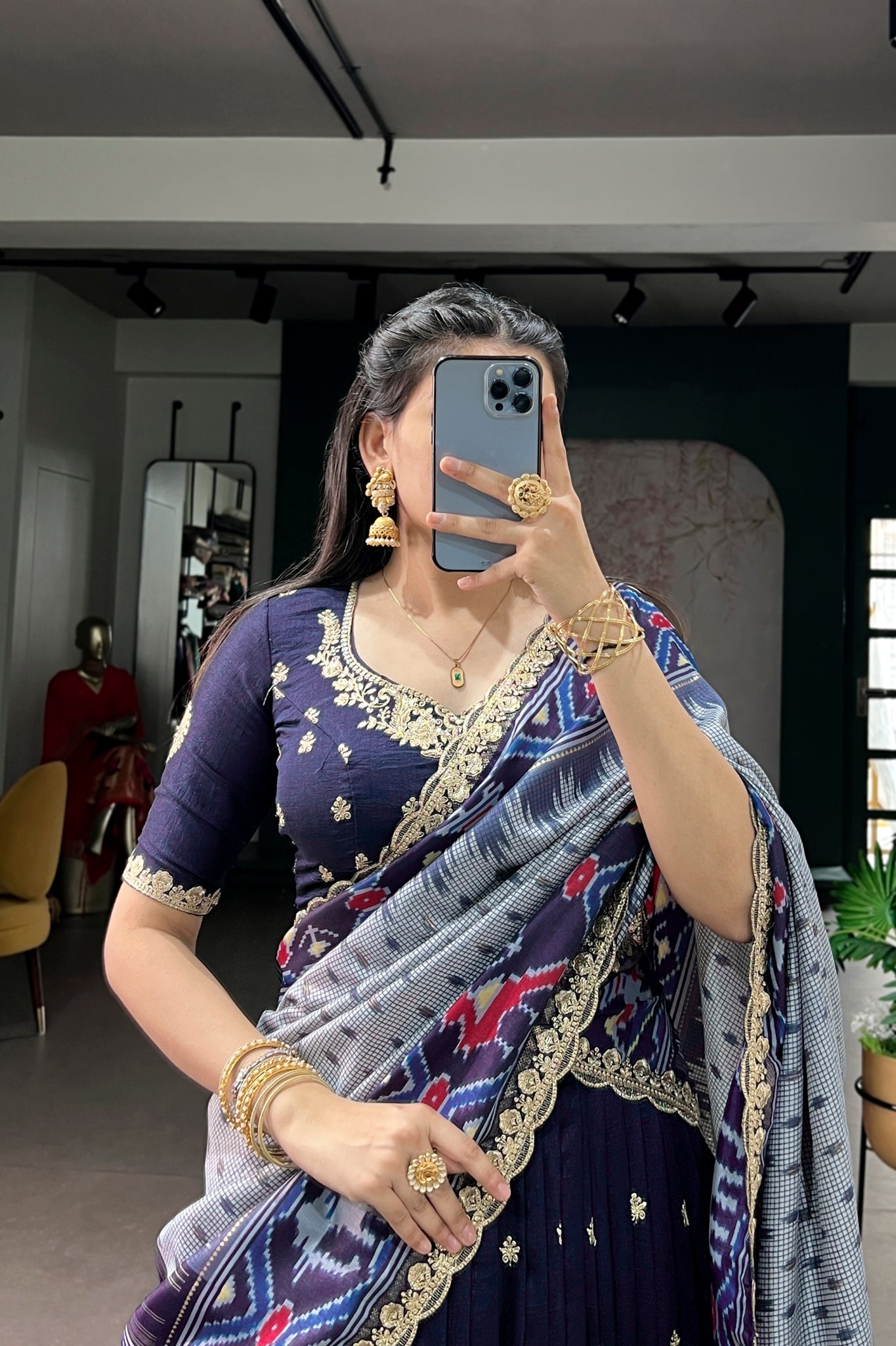 Premium Vichitra Silk Lehenga Choli For Women With Dupatta