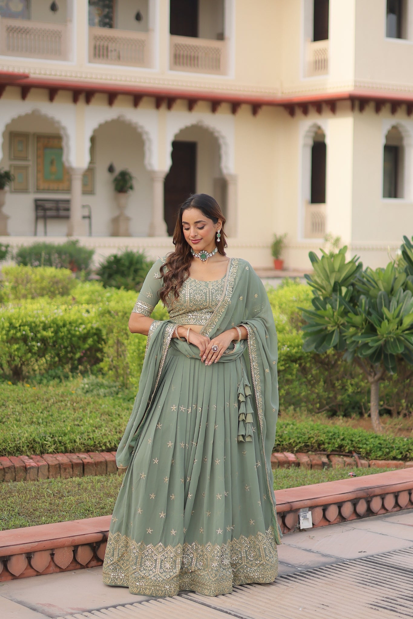 Designer Sequins Embroidered Lehenga Choli For Weddings And Festive Wear