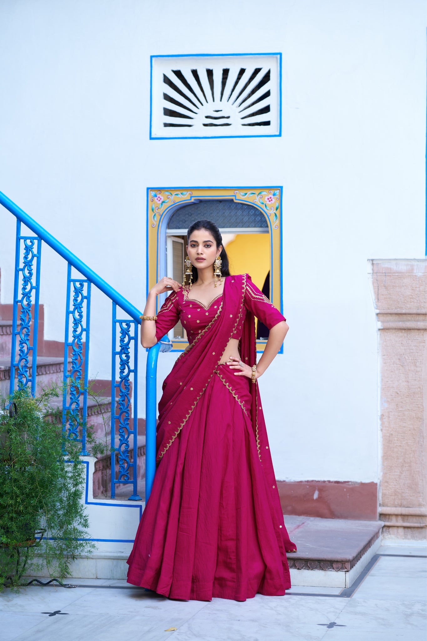 Designer Silk Lehenga Choli For Women With Sequins Thread Embroidery Dupatta