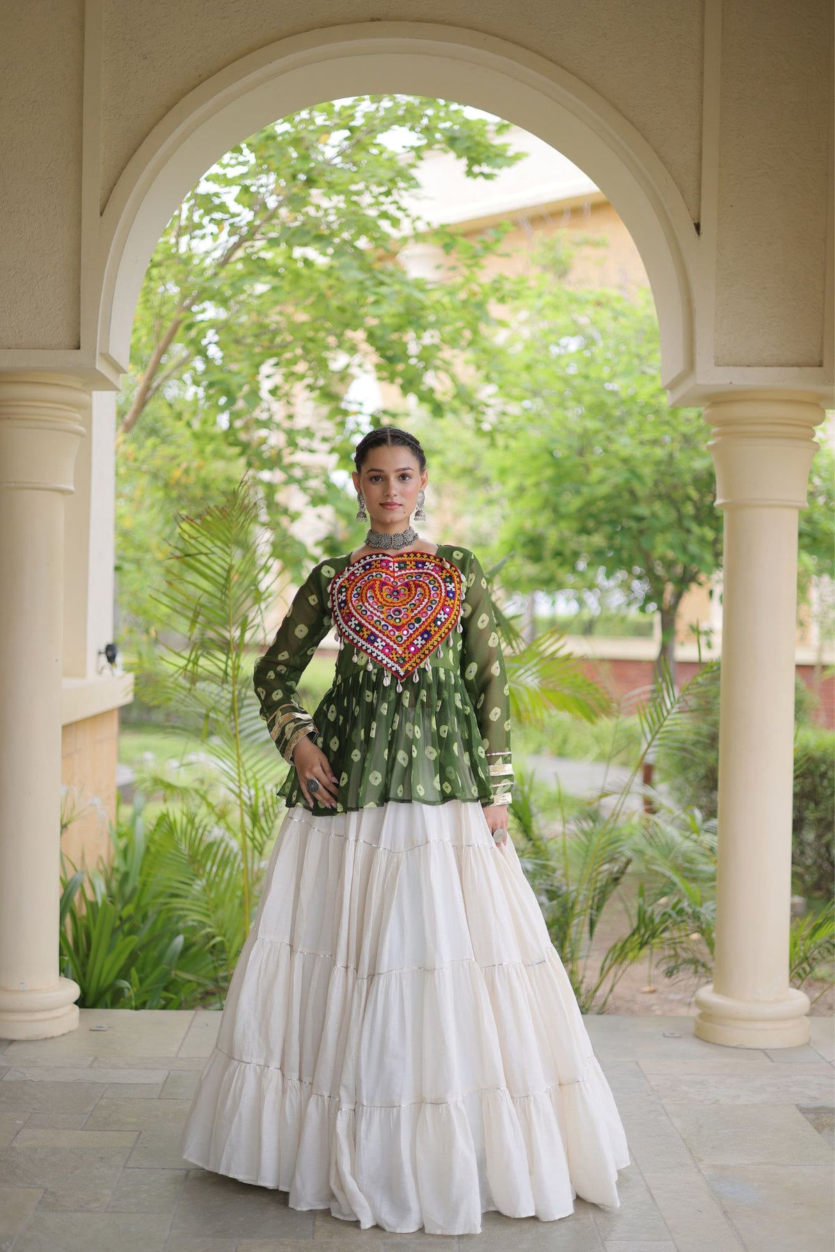 Rasrang Designer Bandhani Printed Navratri Lehenga Choli For Women