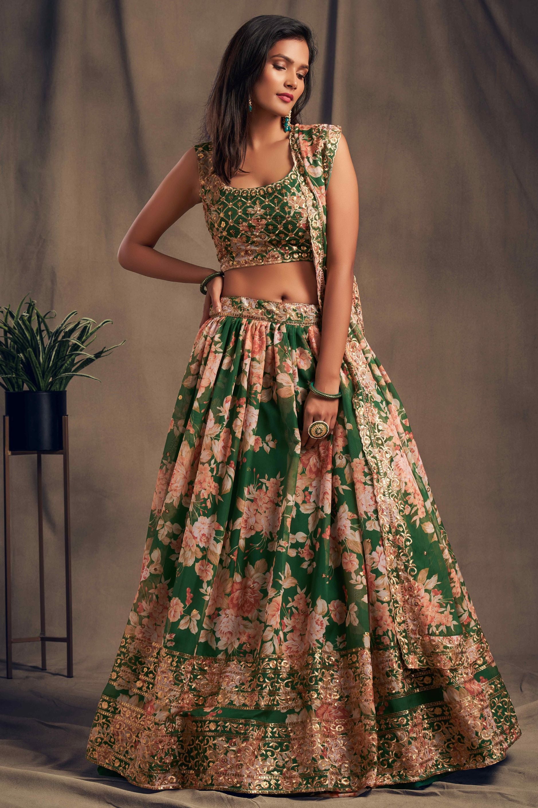 Gorgeous Sequence With Embroidery Floral Work Lehenga Choli