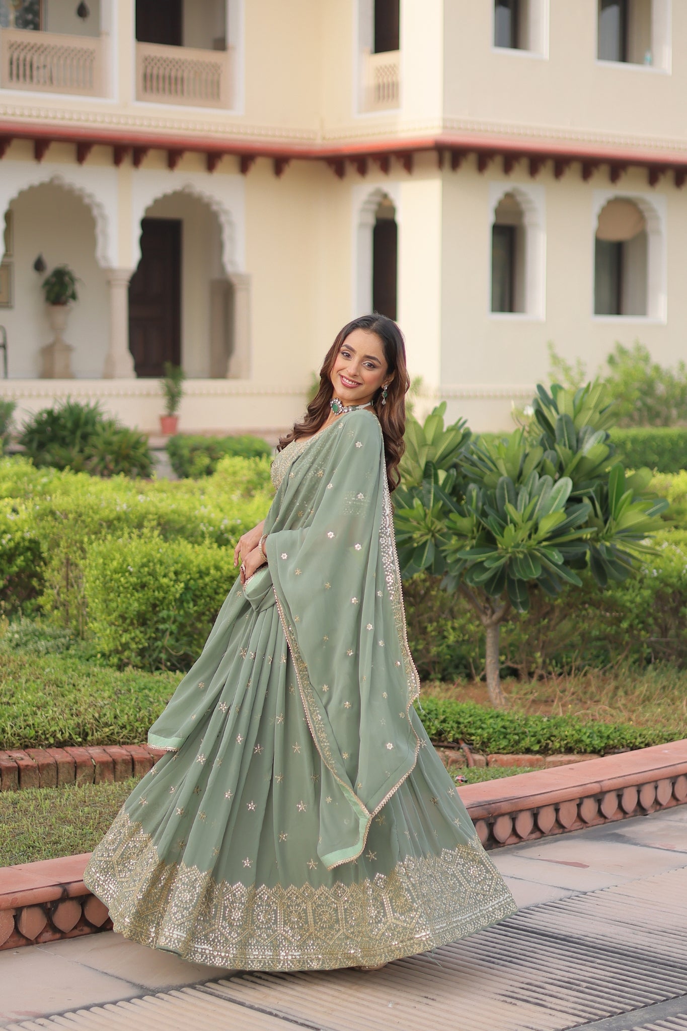 Designer Sequins Embroidered Lehenga Choli For Weddings And Festive Wear