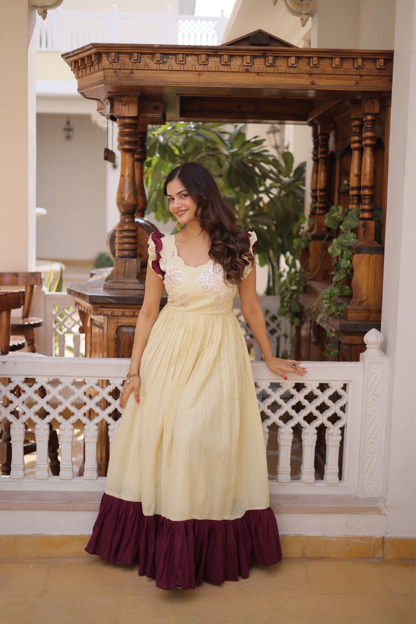 Ethnic Embroidered Anarkali Dress For Women