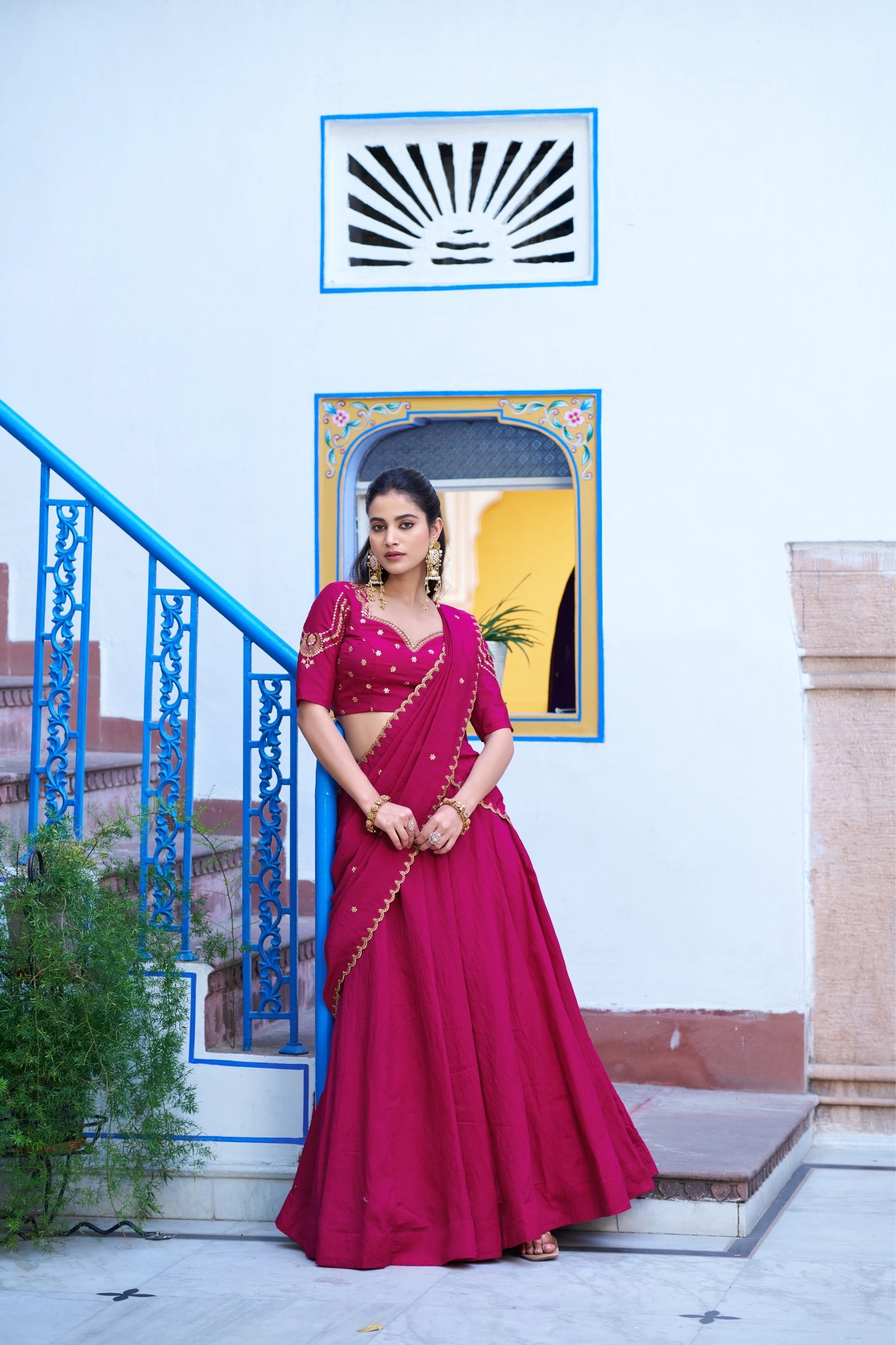 Designer Silk Lehenga Choli For Women With Sequins Thread Embroidery Dupatta