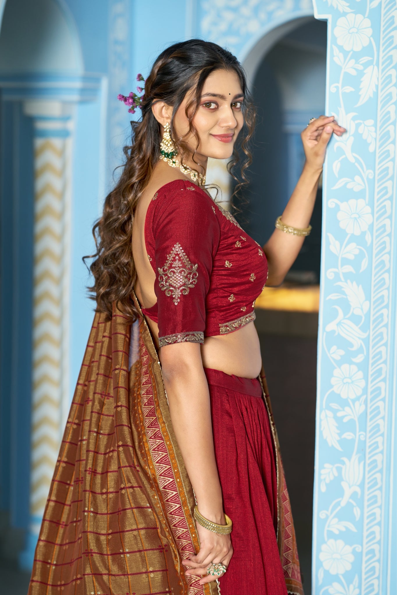 Premium Vichitra Silk Embroidered Wedding And Festive Designer Lehenga Choli For Women