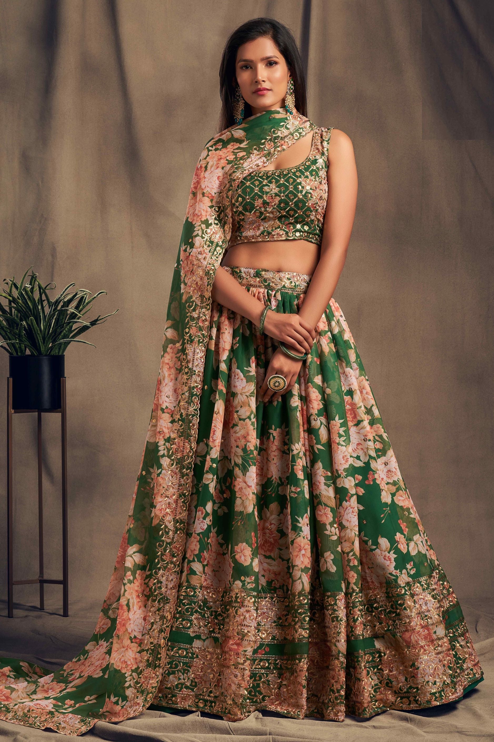 Gorgeous Sequence With Embroidery Floral Work Lehenga Choli