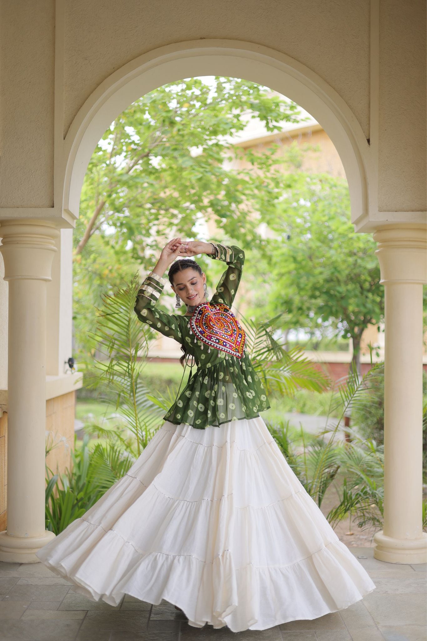 Rasrang Designer Bandhani Printed Navratri Lehenga Choli For Women