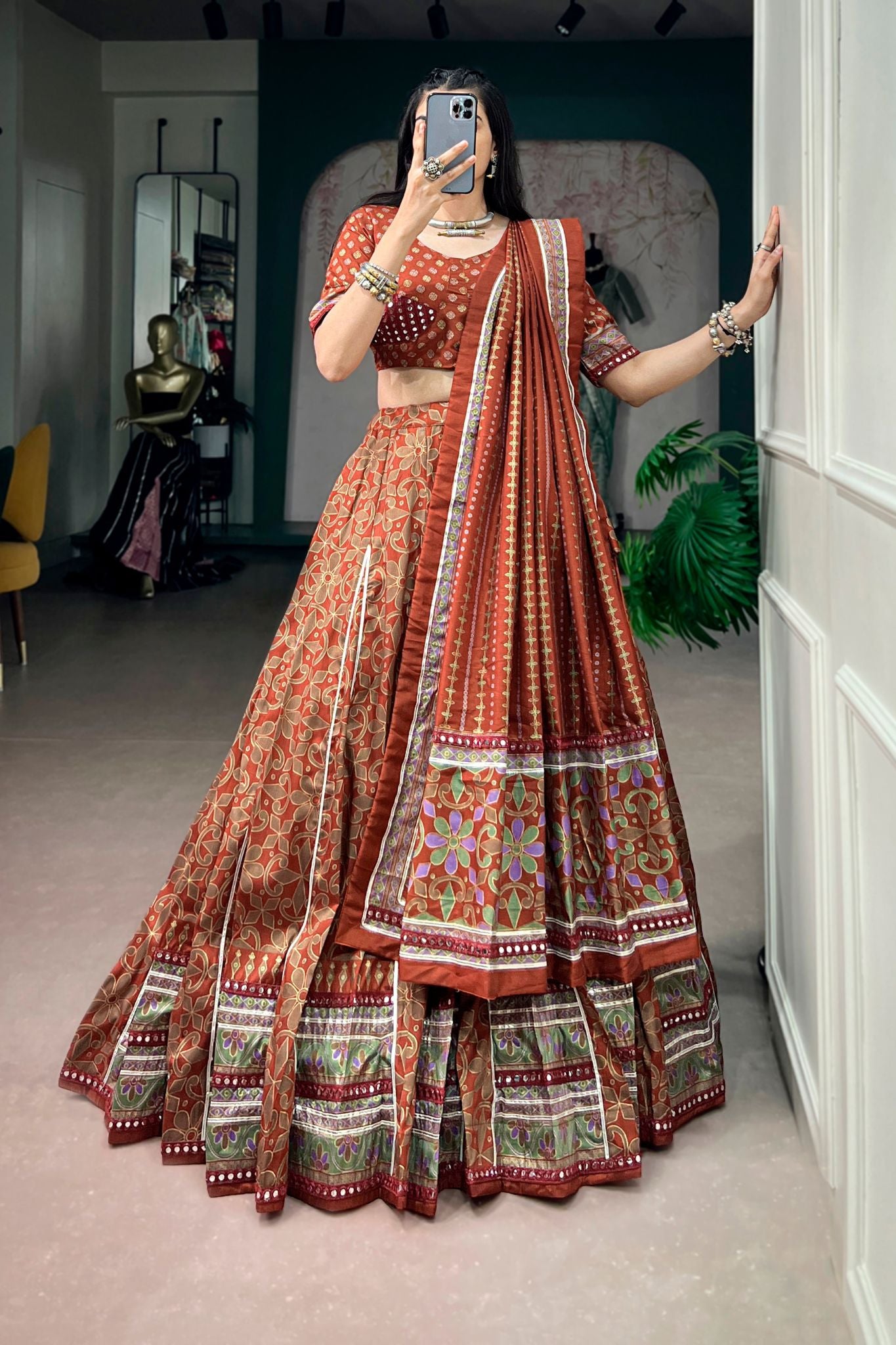 Raasrang Traditional Designer Navratri Lehenga Choli In Premium Tasar Silk