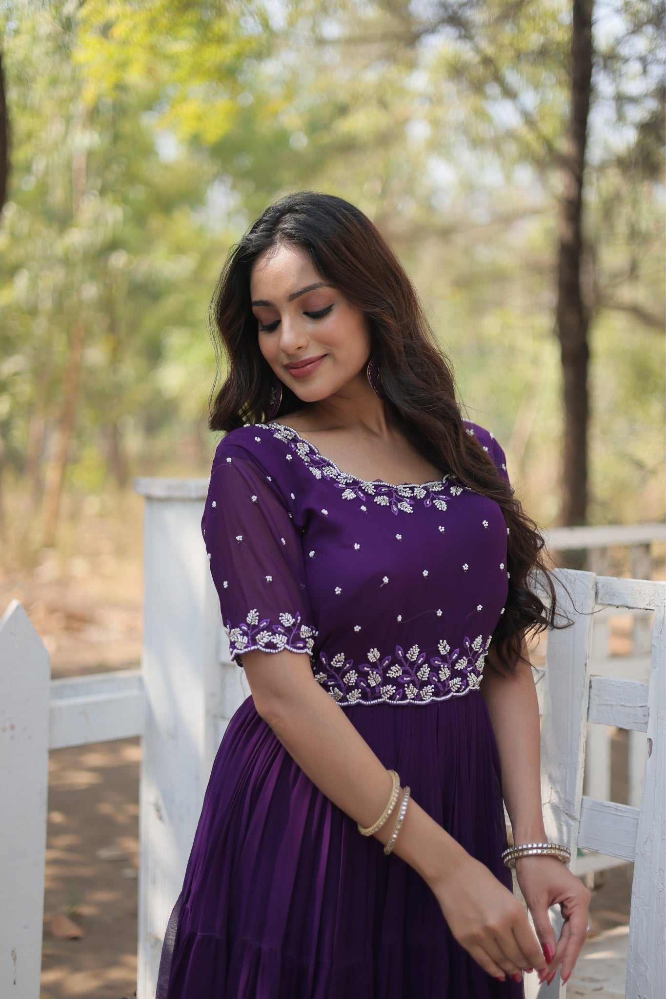 Stunning Beads Embroidery Work Beautiful Gown