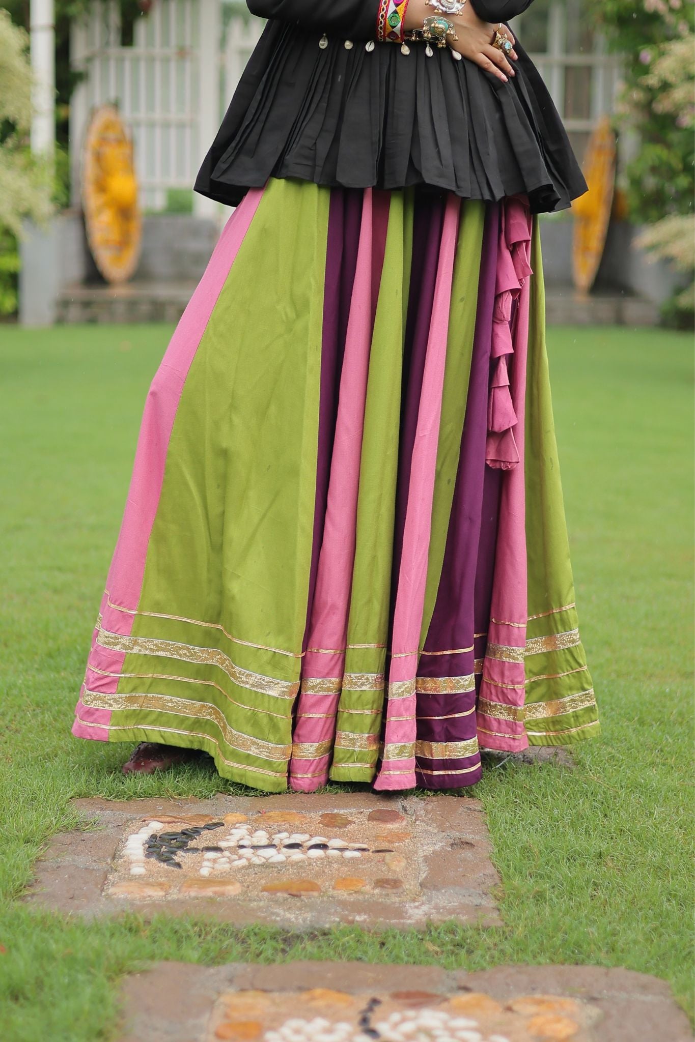 Navratri Special Rayon Kutchi Gamthi Work Traditional Lehenga Choli