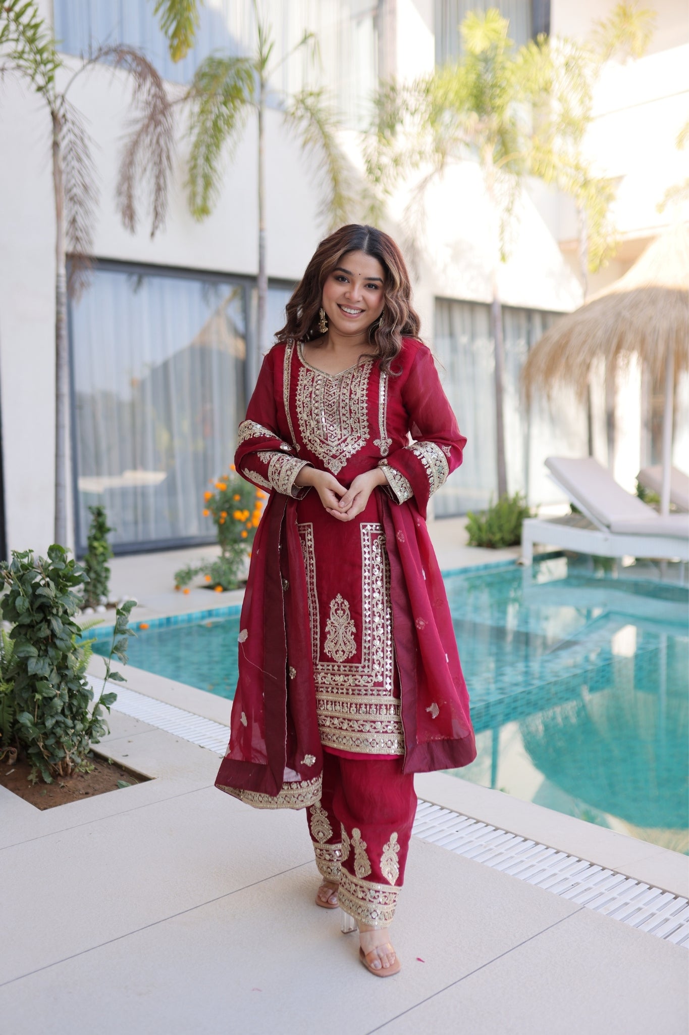 Designer Embroidered Salwar Suit Set For Women