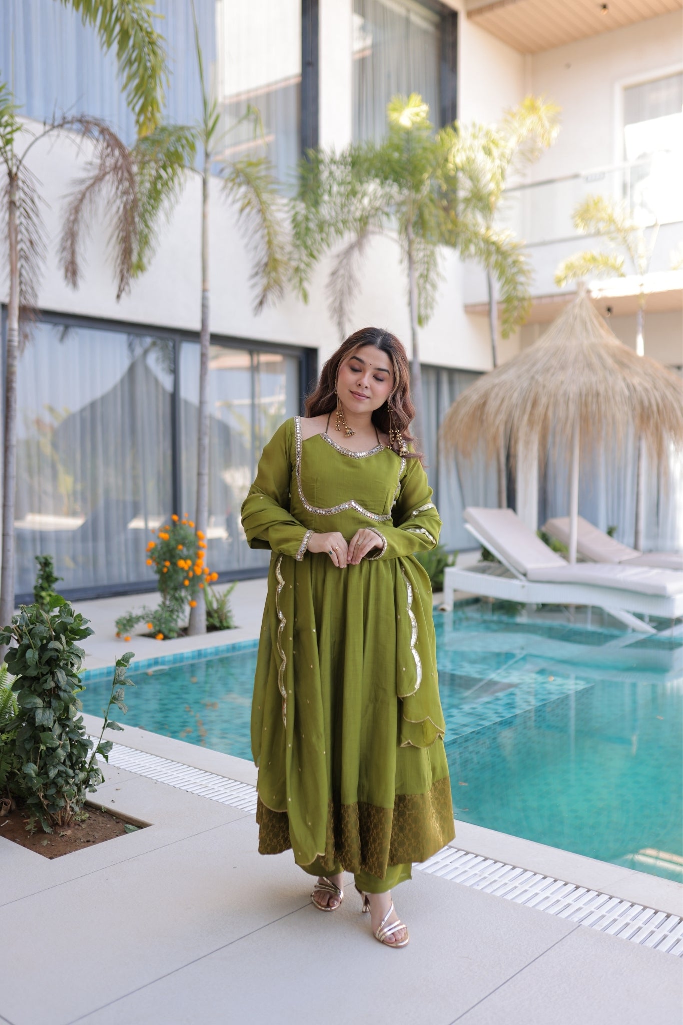 Premium Flared Anarkali Set with Dupatta