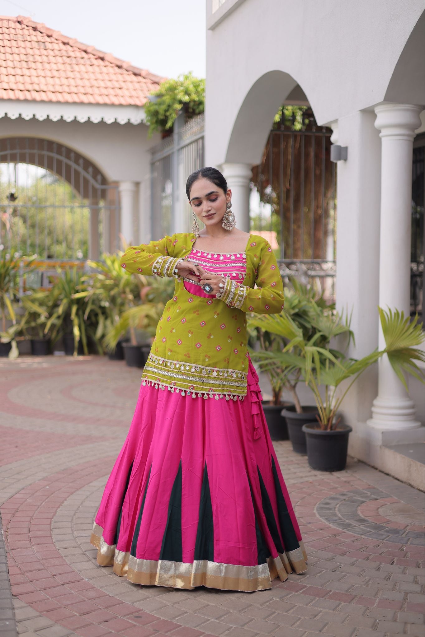 Raasrang Special Navratri Designer Lehenga Choli With Bandhani Printed Jacket For Women