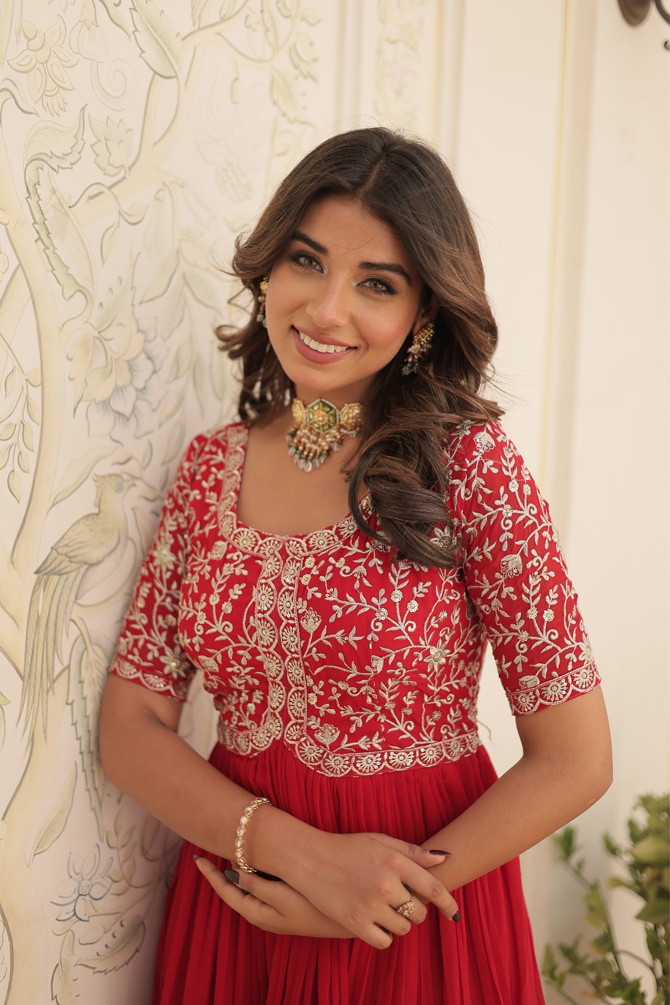 Designer Embroidery Zari Sequins Work Gown Set
