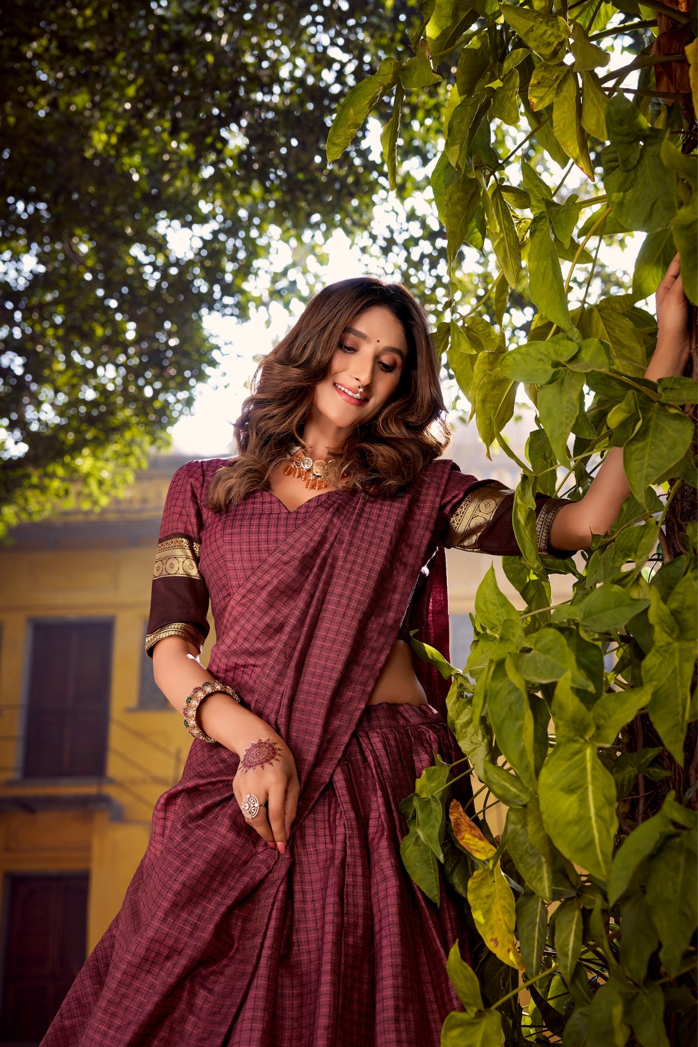 Premium Chettinad Cotton Zari Weaving South Indian Ethnic Lehenga Set