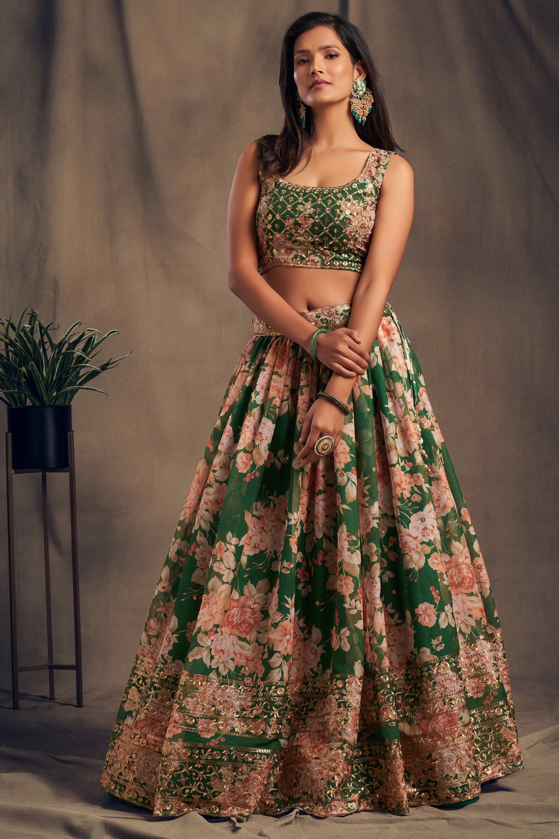 Gorgeous Sequence With Embroidery Floral Work Lehenga Choli