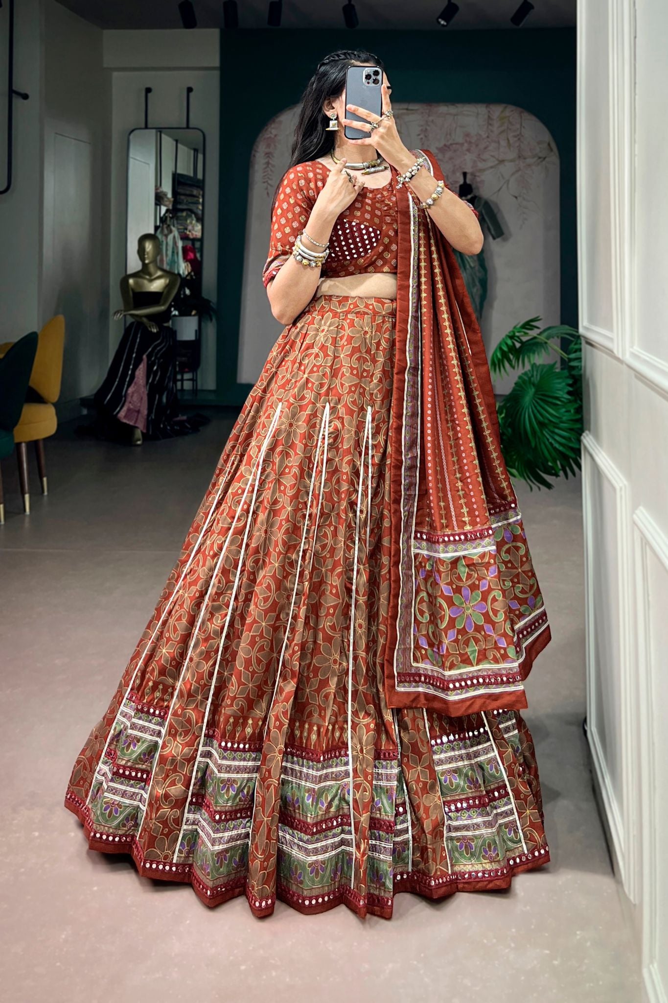 Raasrang Traditional Designer Navratri Lehenga Choli In Premium Tasar Silk