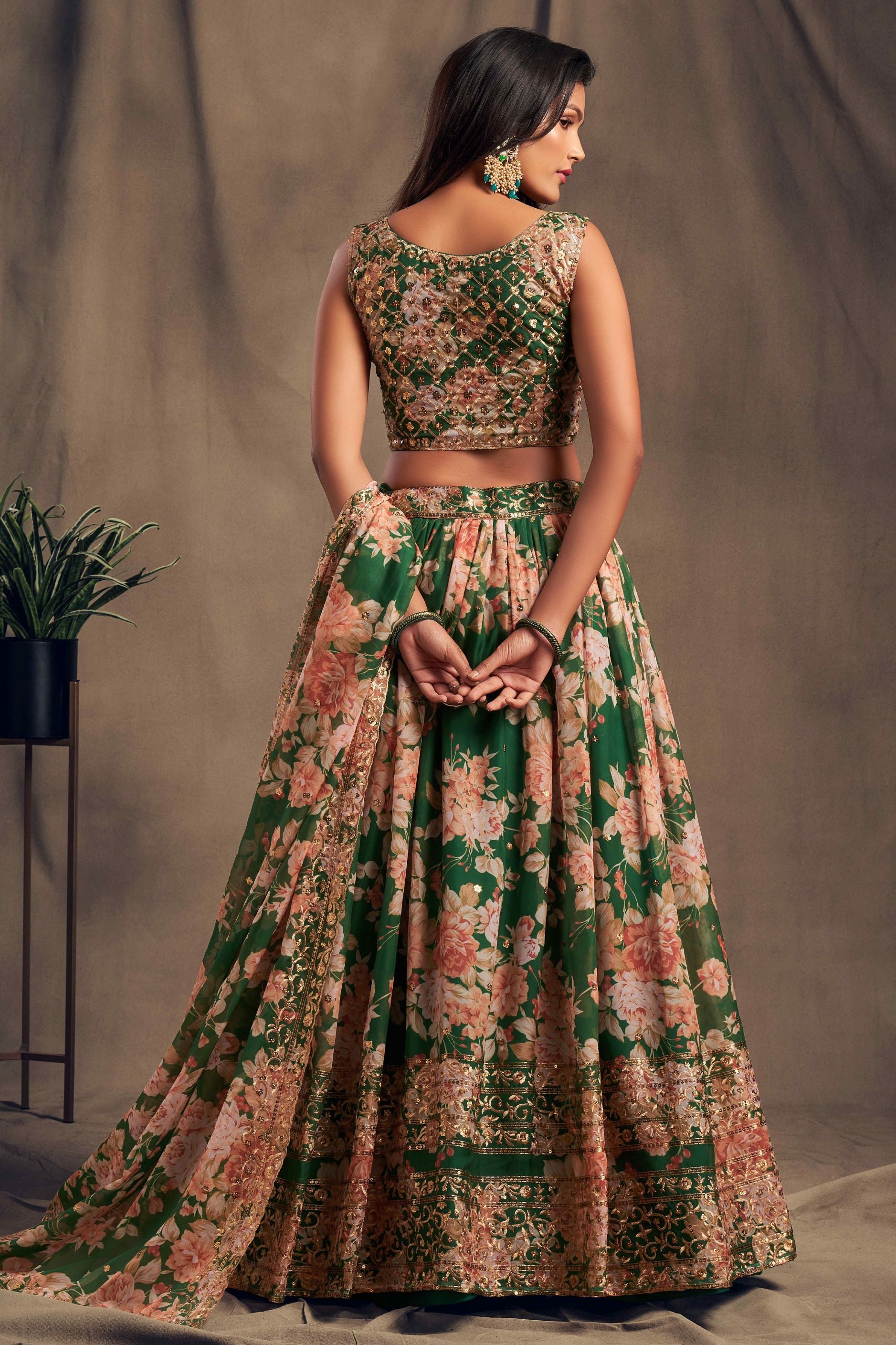 Gorgeous Sequence With Embroidery Floral Work Lehenga Choli