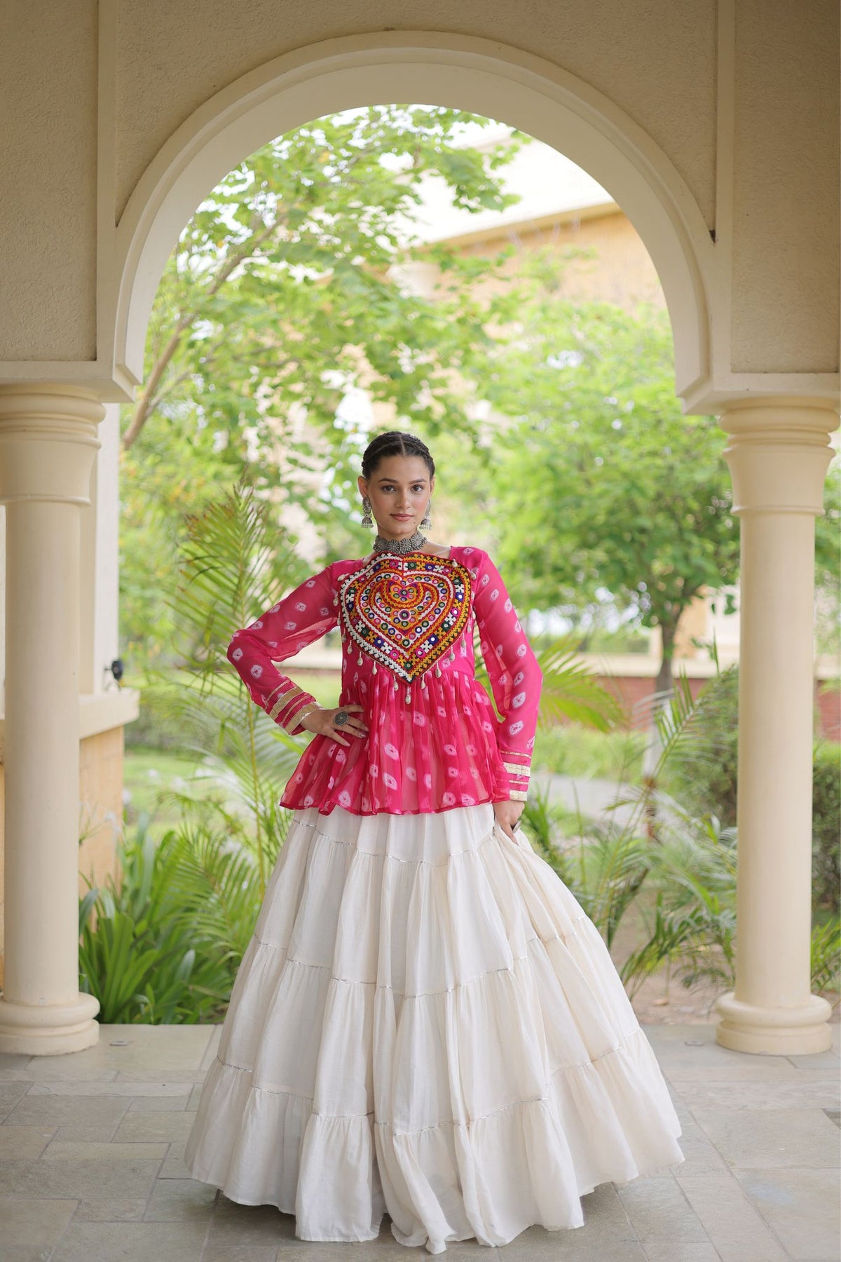Rasrang Designer Bandhani Printed Navratri Lehenga Choli For Women