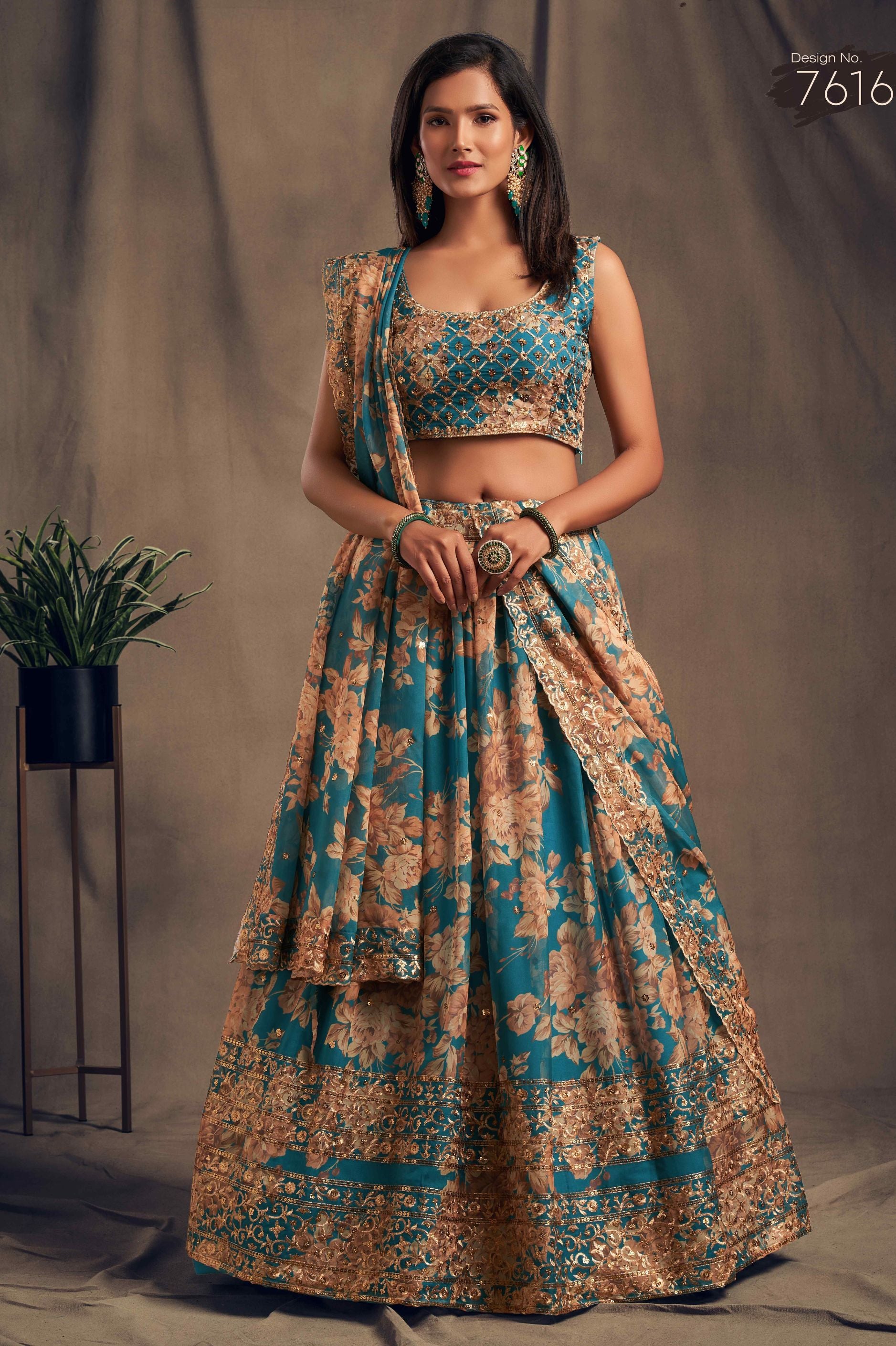 Gorgeous Sequence With Embroidery Floral Work Lehenga Choli