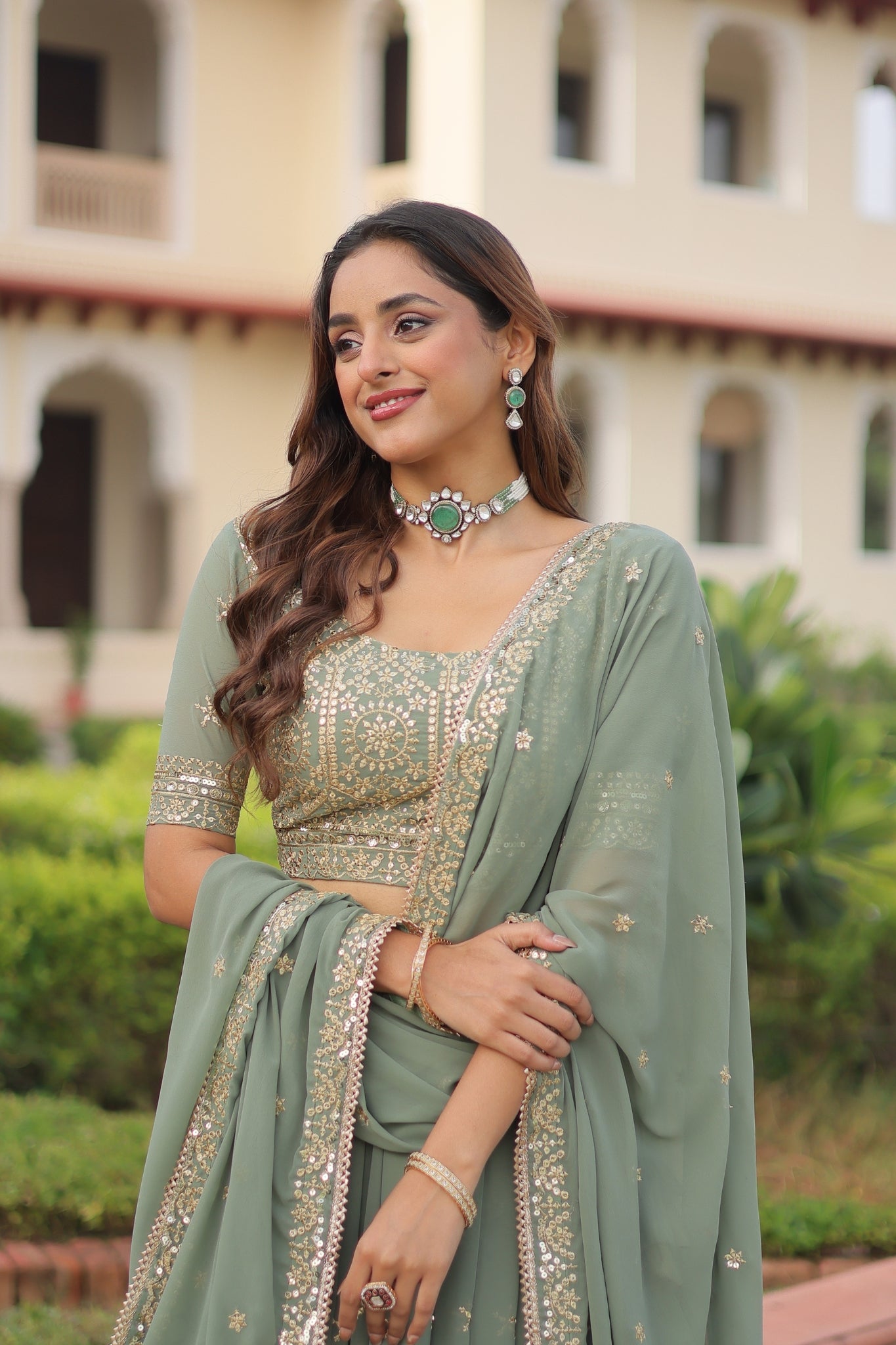 Designer Sequins Embroidered Lehenga Choli For Weddings And Festive Wear