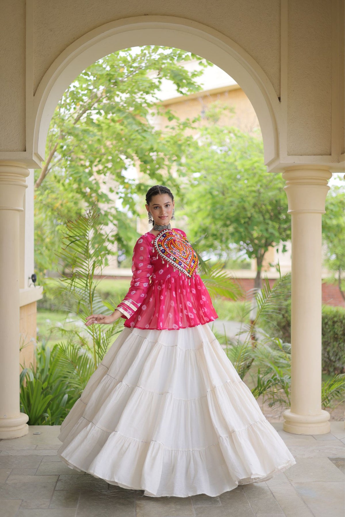 Rasrang Designer Bandhani Printed Navratri Lehenga Choli For Women