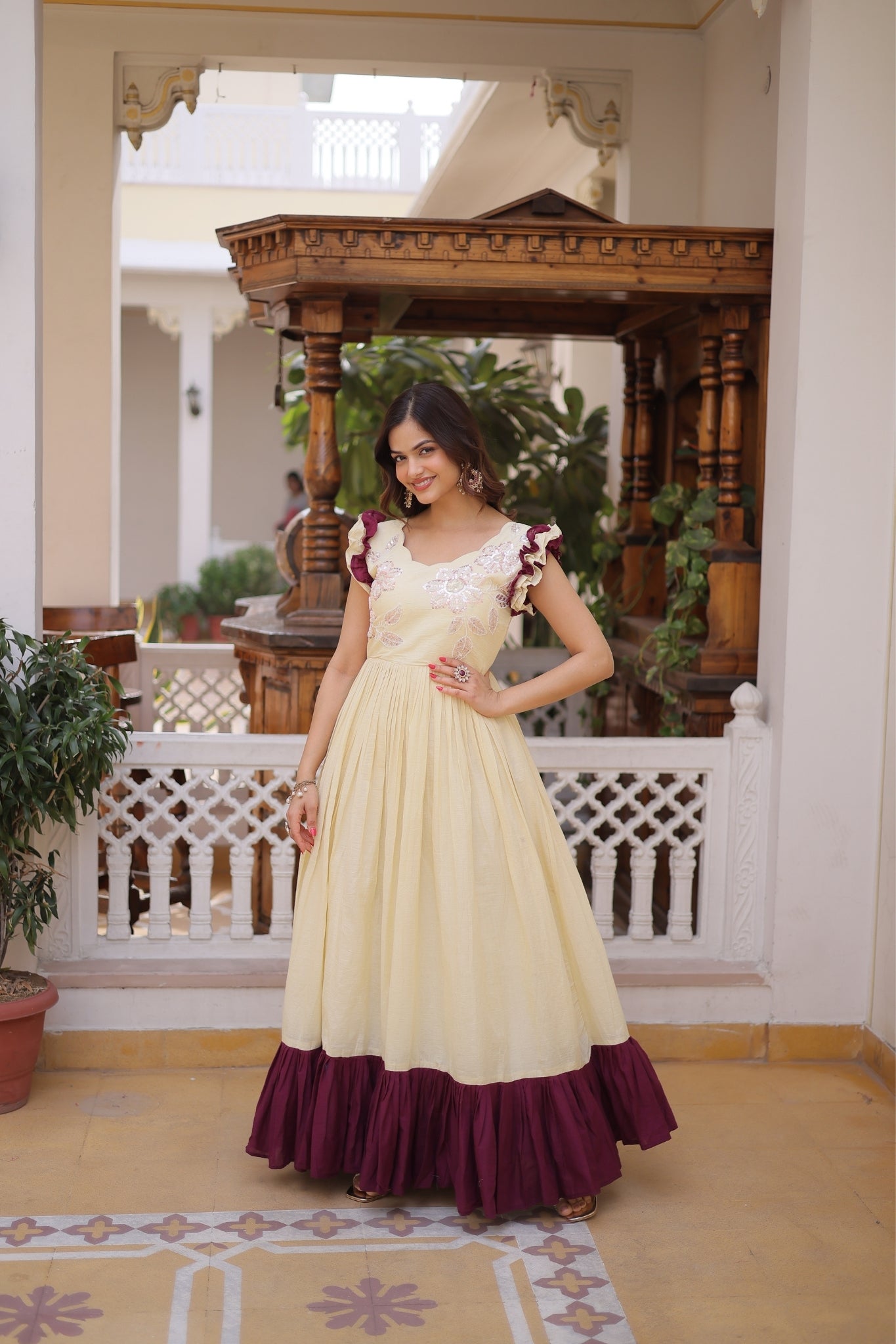 Ethnic Embroidered Anarkali Dress For Women