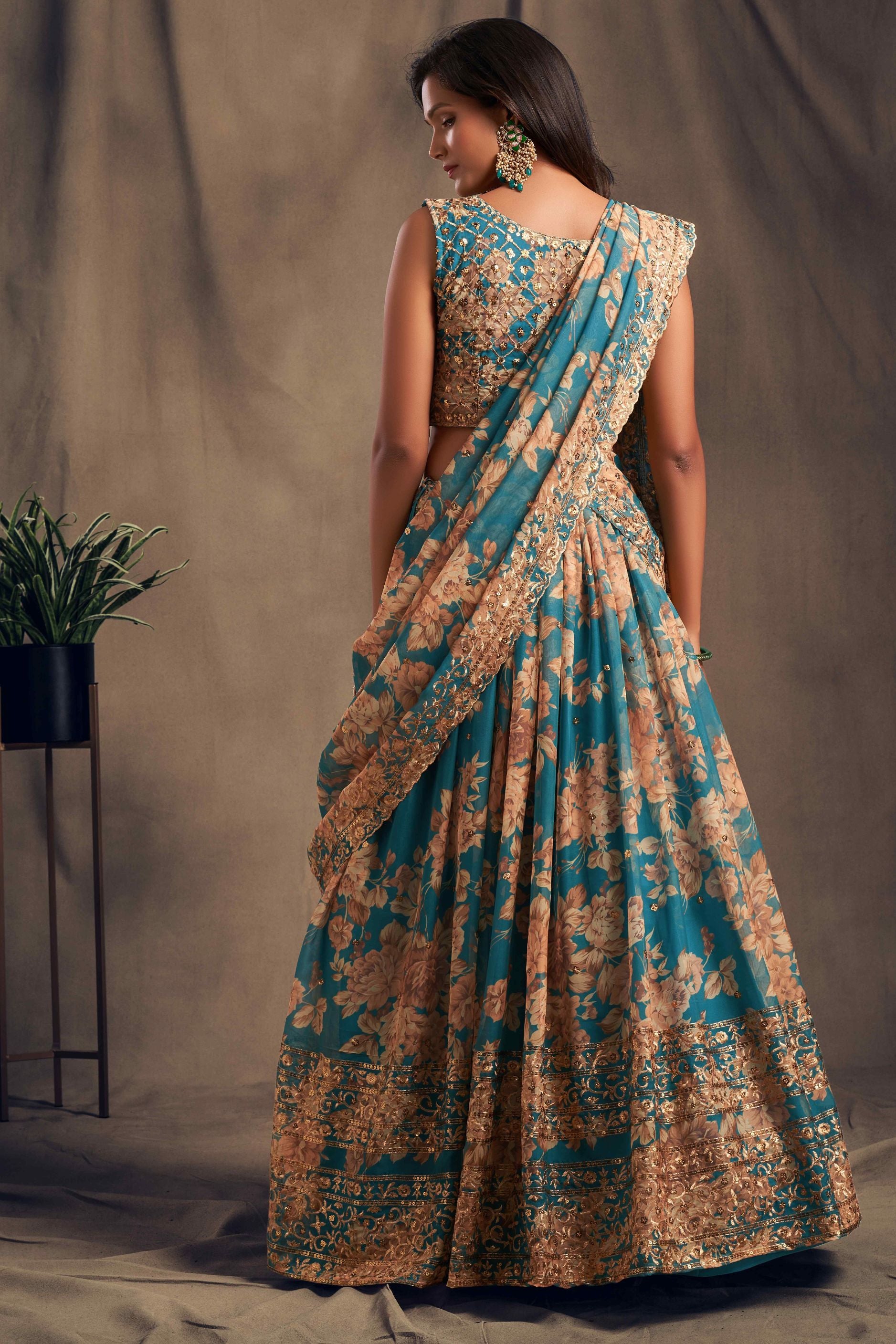 Gorgeous Sequence With Embroidery Floral Work Lehenga Choli