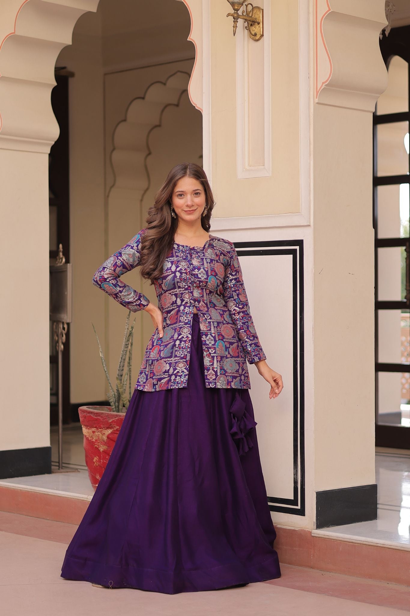 Pure Simmer Festive Jacquard Designer Readymade Lehenga Choli