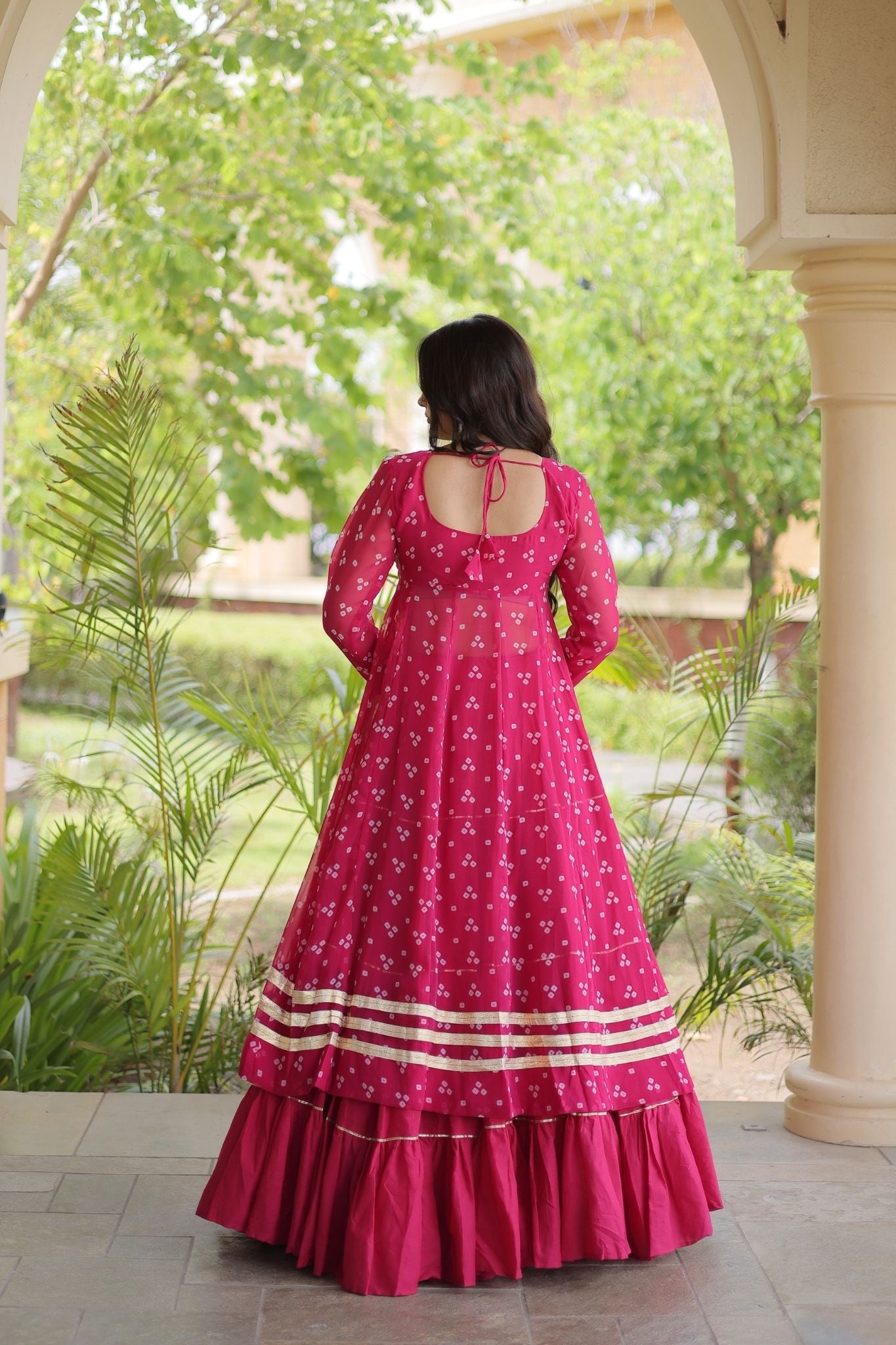 Raasrang Special Navratri Designer Kora Cotton Bandhani Print with Kutchi Patchwork Lehenga Choli